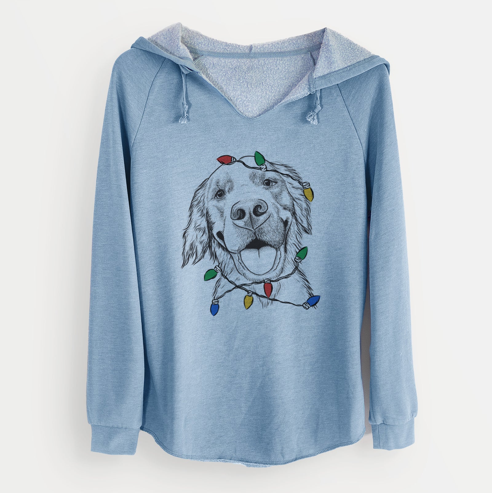 Christmas Lights Jordy the Golden Retriever - Cali Wave Hooded Sweatshirt