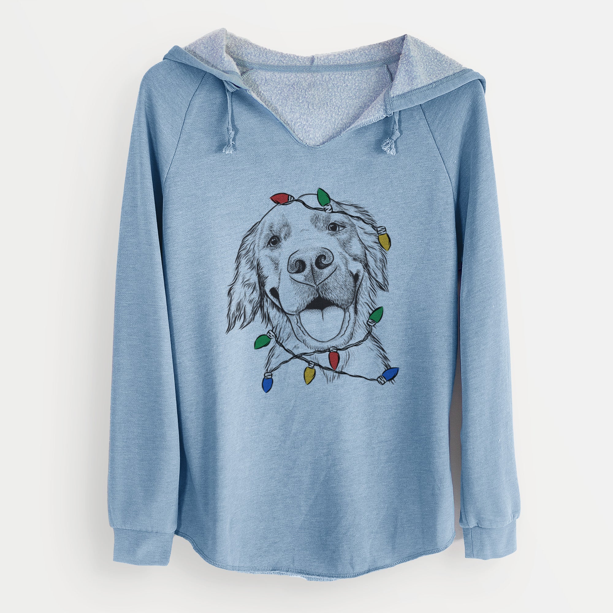 Christmas Lights Jordy the Golden Retriever - Cali Wave Hooded Sweatshirt