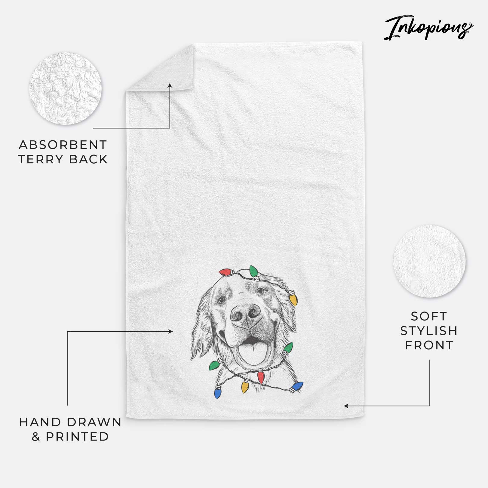 Jordy the Golden Retriever Decorative Hand Towel