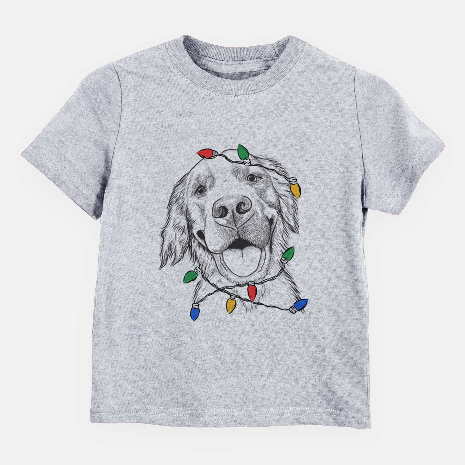 Christmas Lights Jordy the Golden Retriever - Kids/Youth/Toddler Shirt