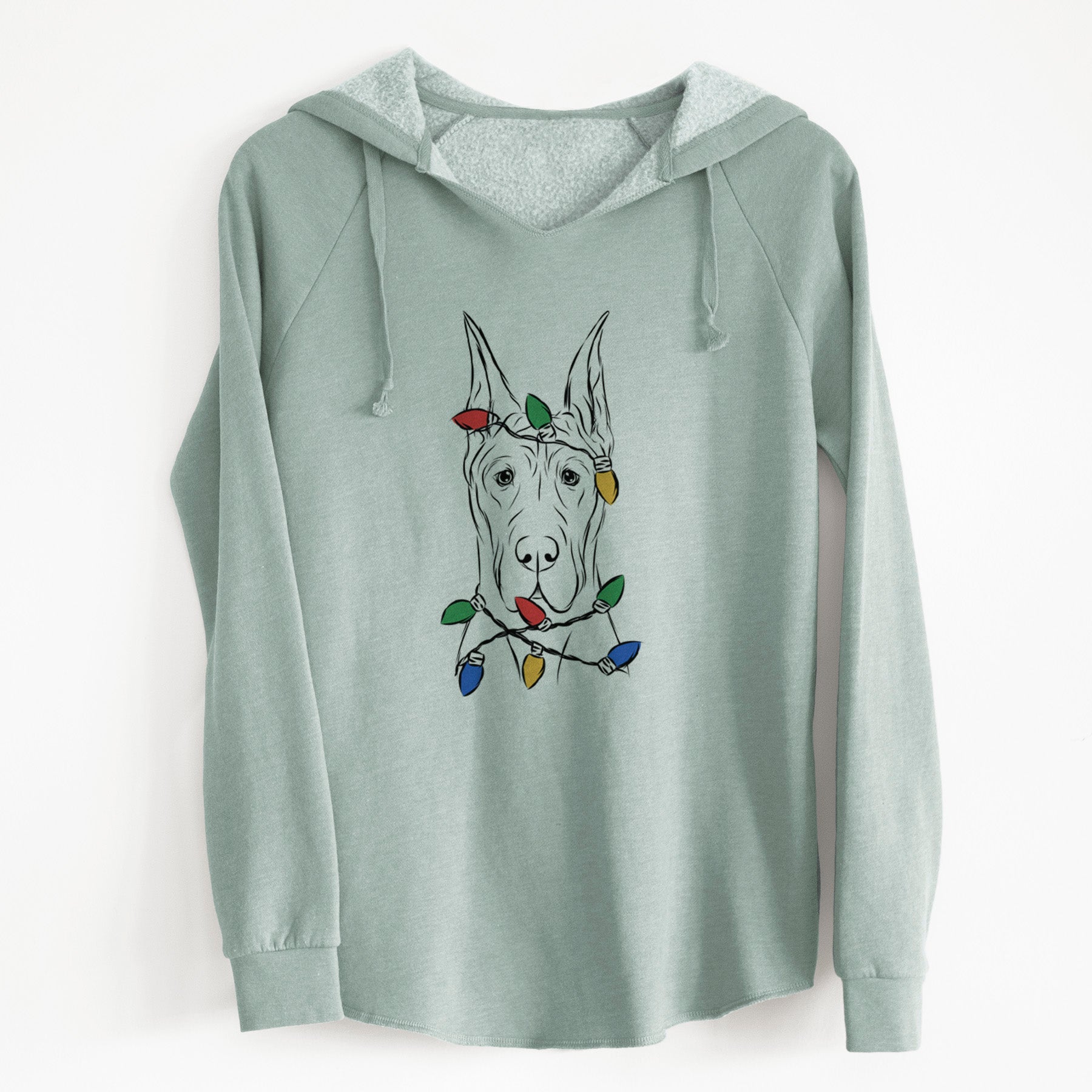 Christmas Lights Jude the Great Dane - Cali Wave Hooded Sweatshirt