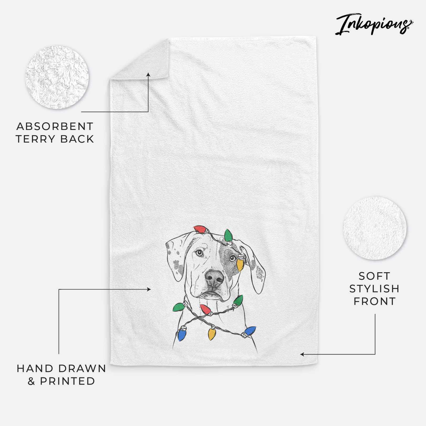 Julio the Dogo Argentino Mix Decorative Hand Towel