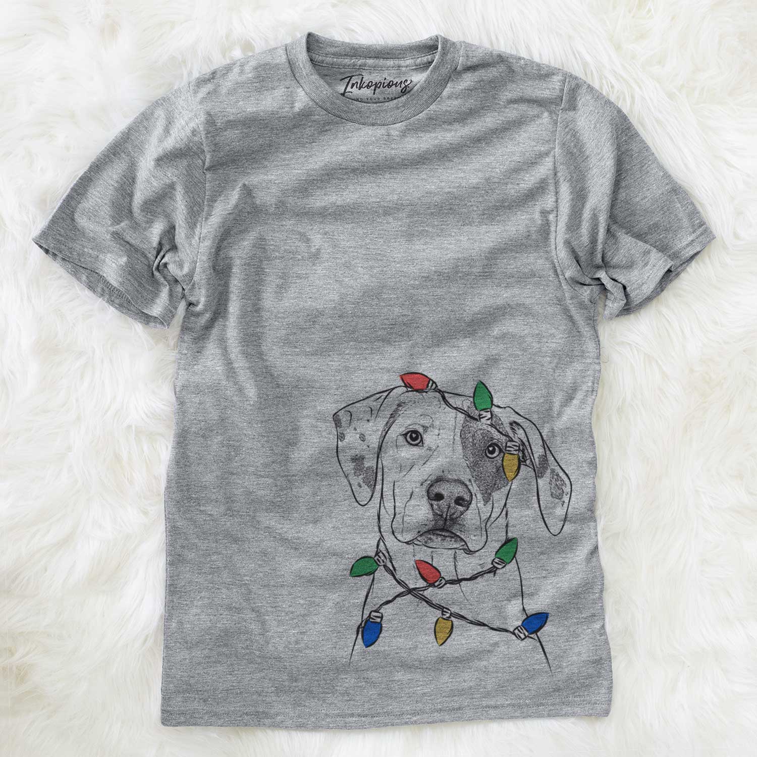 Christmas Lights Julio the Dogo Argentino Mix - Unisex Crewneck