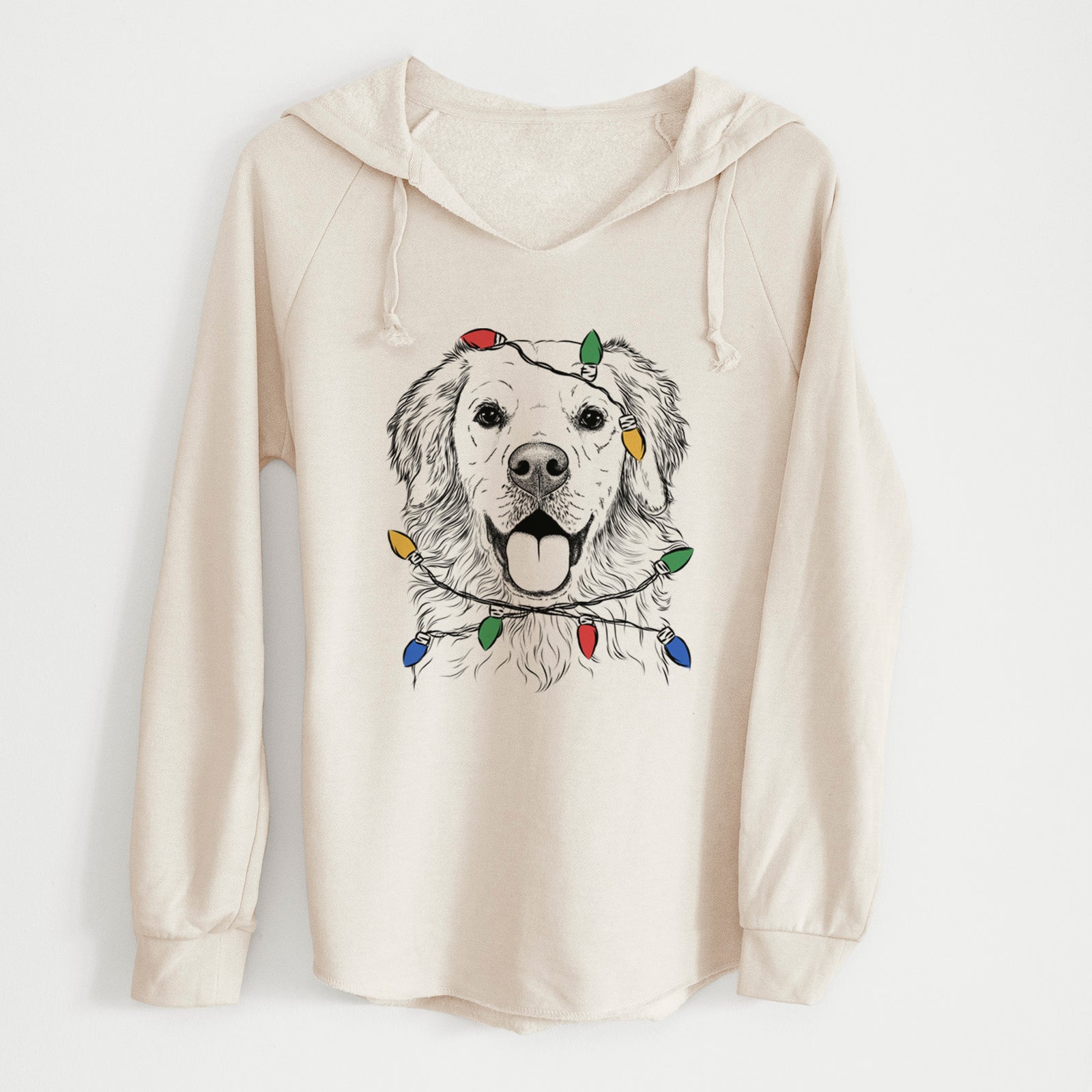 Christmas Lights Juniper the Golden Retriever - Cali Wave Hooded Sweatshirt