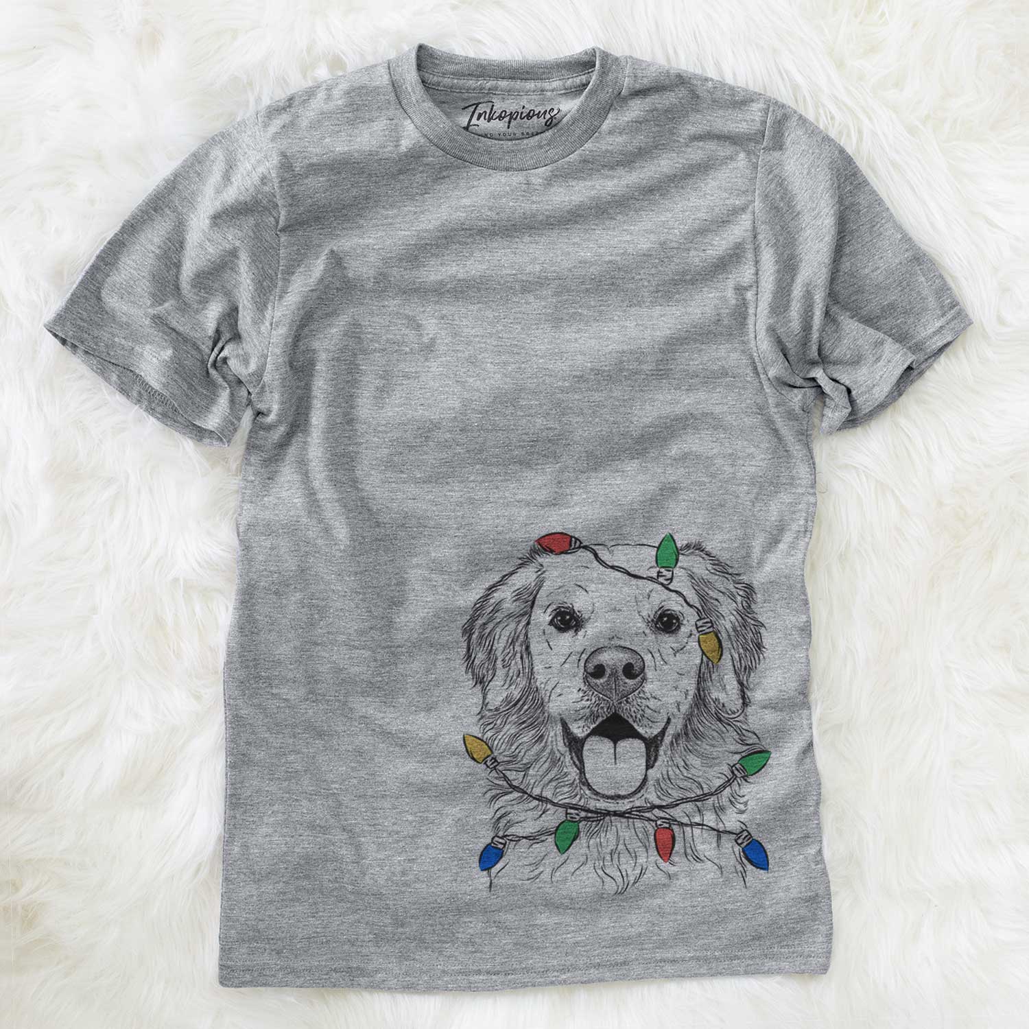 Christmas Lights Juniper the Golden Retriever - Unisex Crewneck
