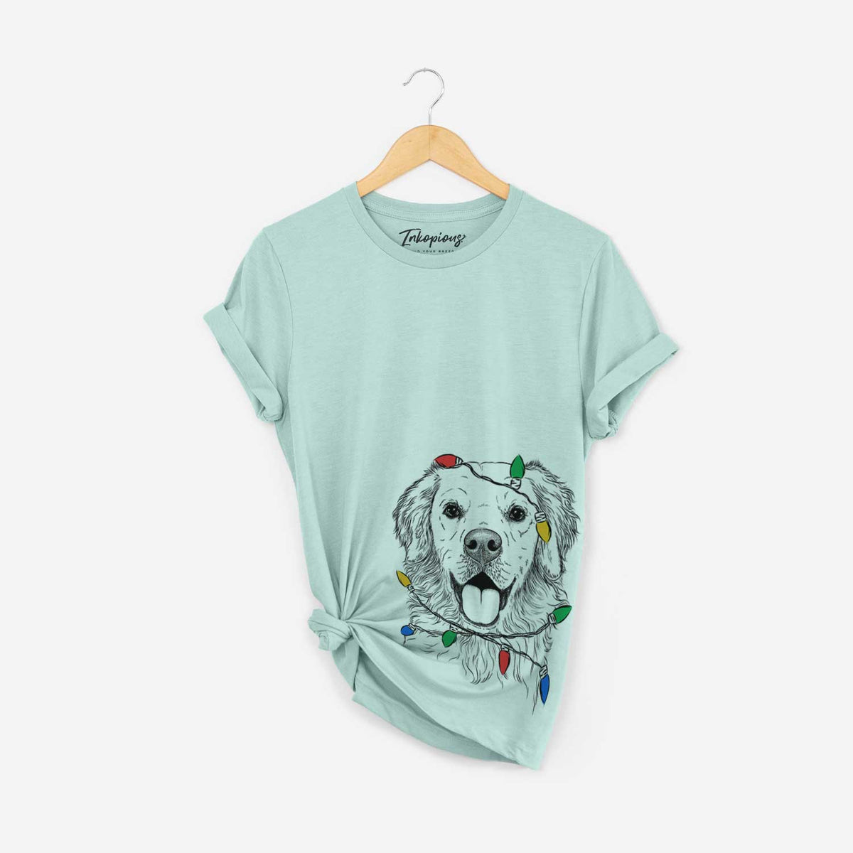 Christmas Lights Juniper the Golden Retriever - Unisex Crewneck
