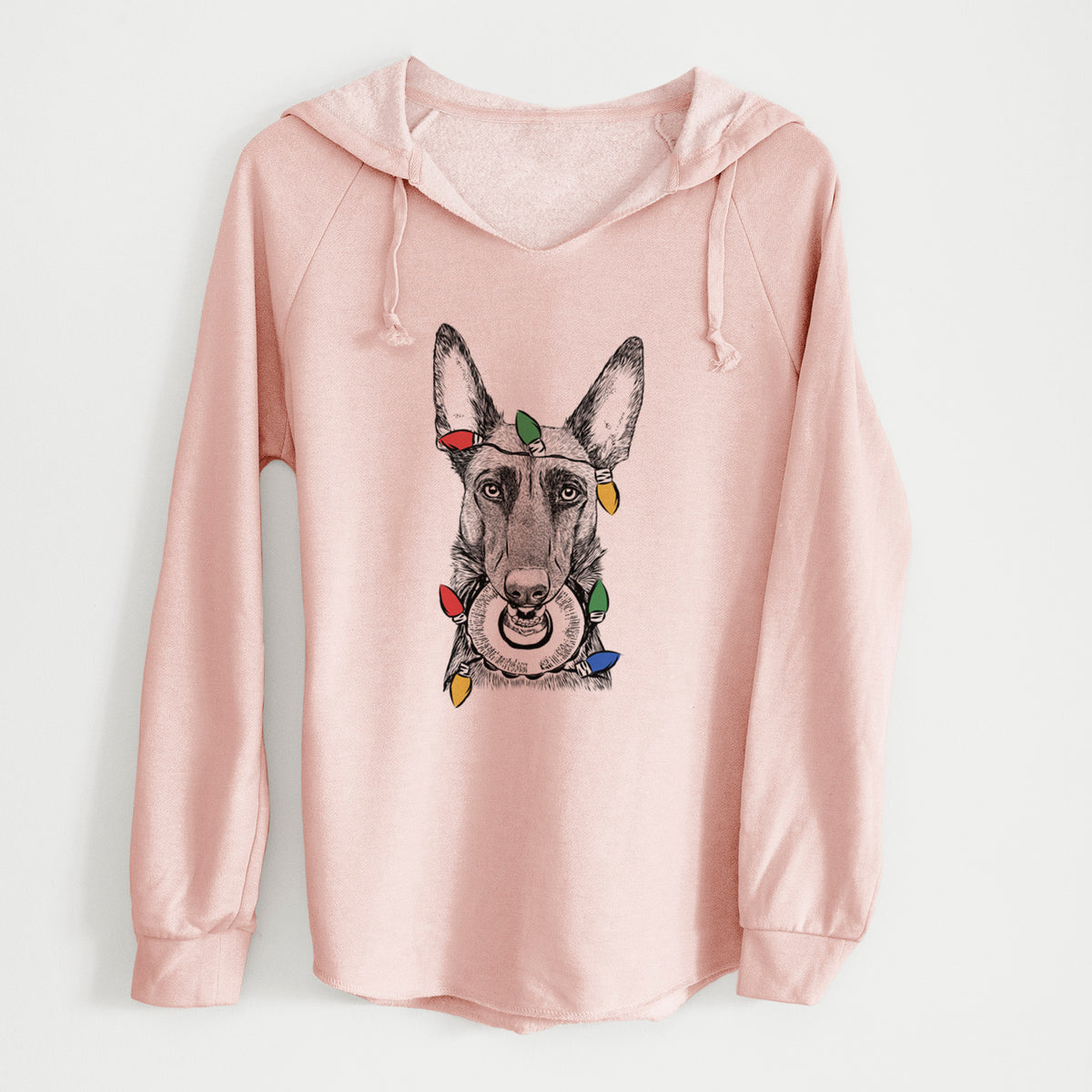 Christmas Lights Juno the Belgian Malinois - Cali Wave Hooded Sweatshirt
