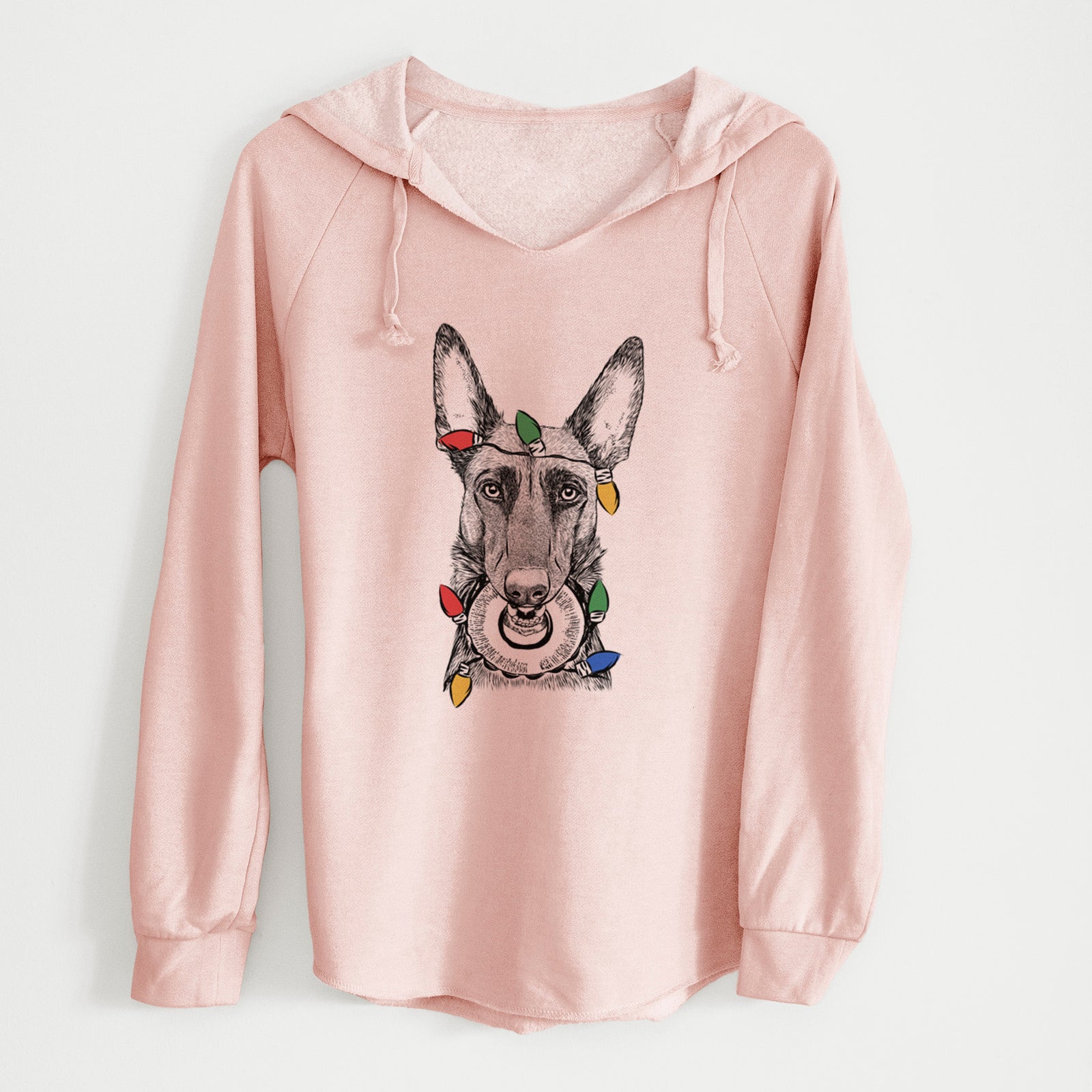 Christmas Lights Juno the Belgian Malinois - Cali Wave Hooded Sweatshirt