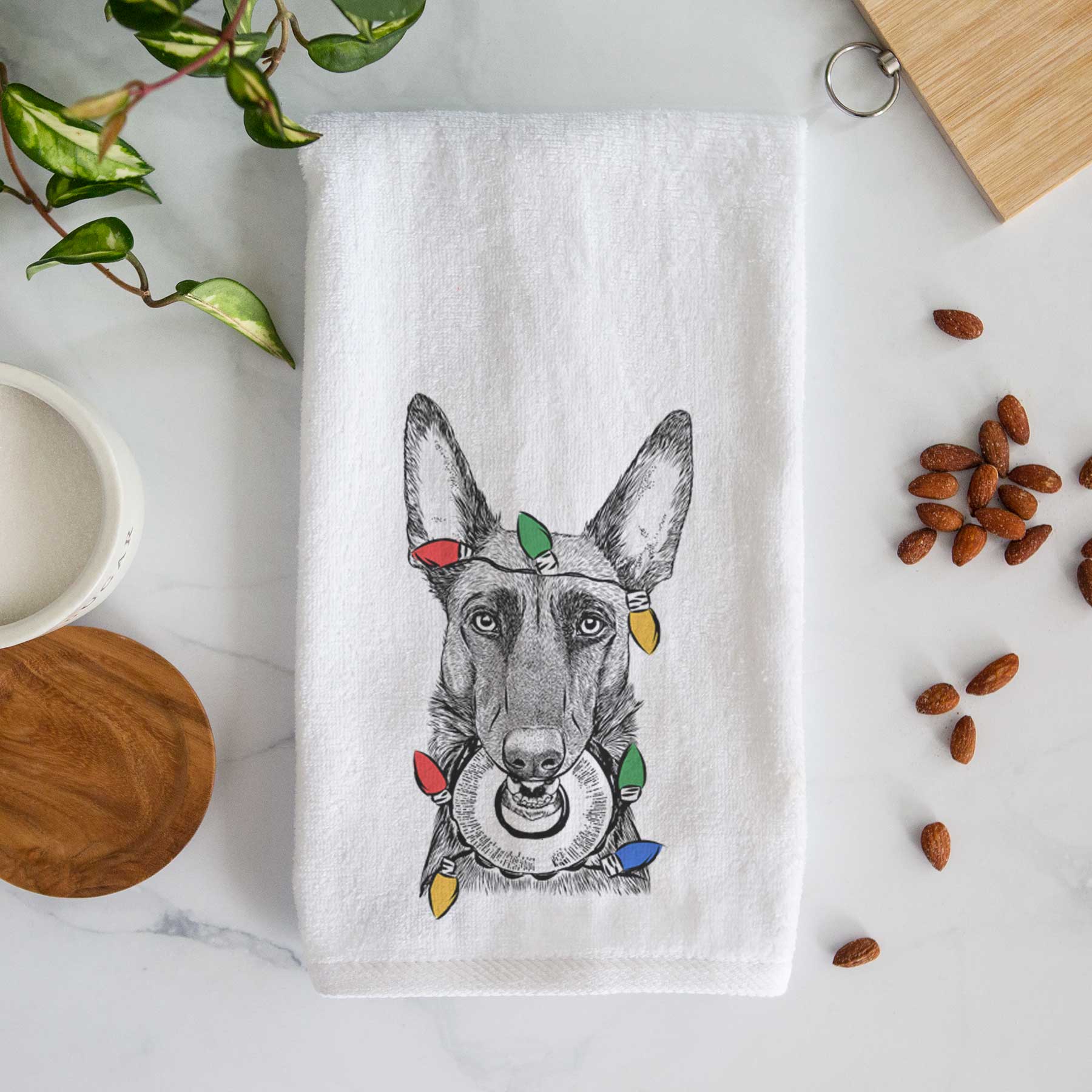 Juno the Belgian Malinois Decorative Hand Towel