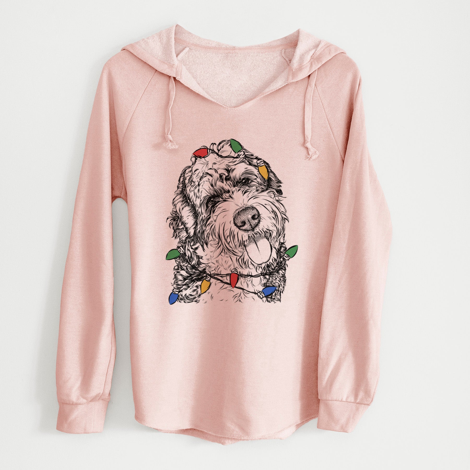 Christmas Lights Kaci the Bernedoodle - Cali Wave Hooded Sweatshirt