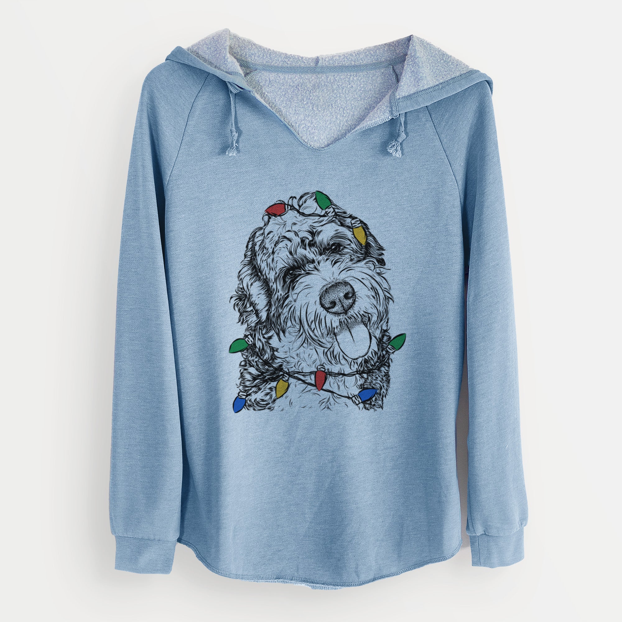 Christmas Lights Kaci the Bernedoodle - Cali Wave Hooded Sweatshirt