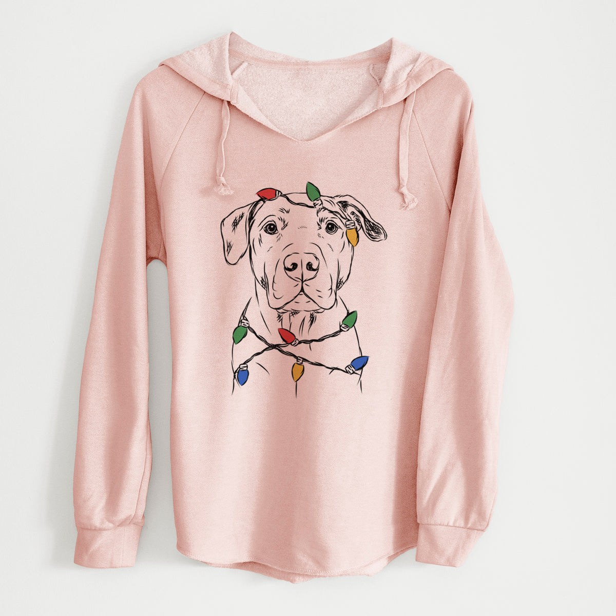 Christmas Lights Kadin the Pitbull - Cali Wave Hooded Sweatshirt