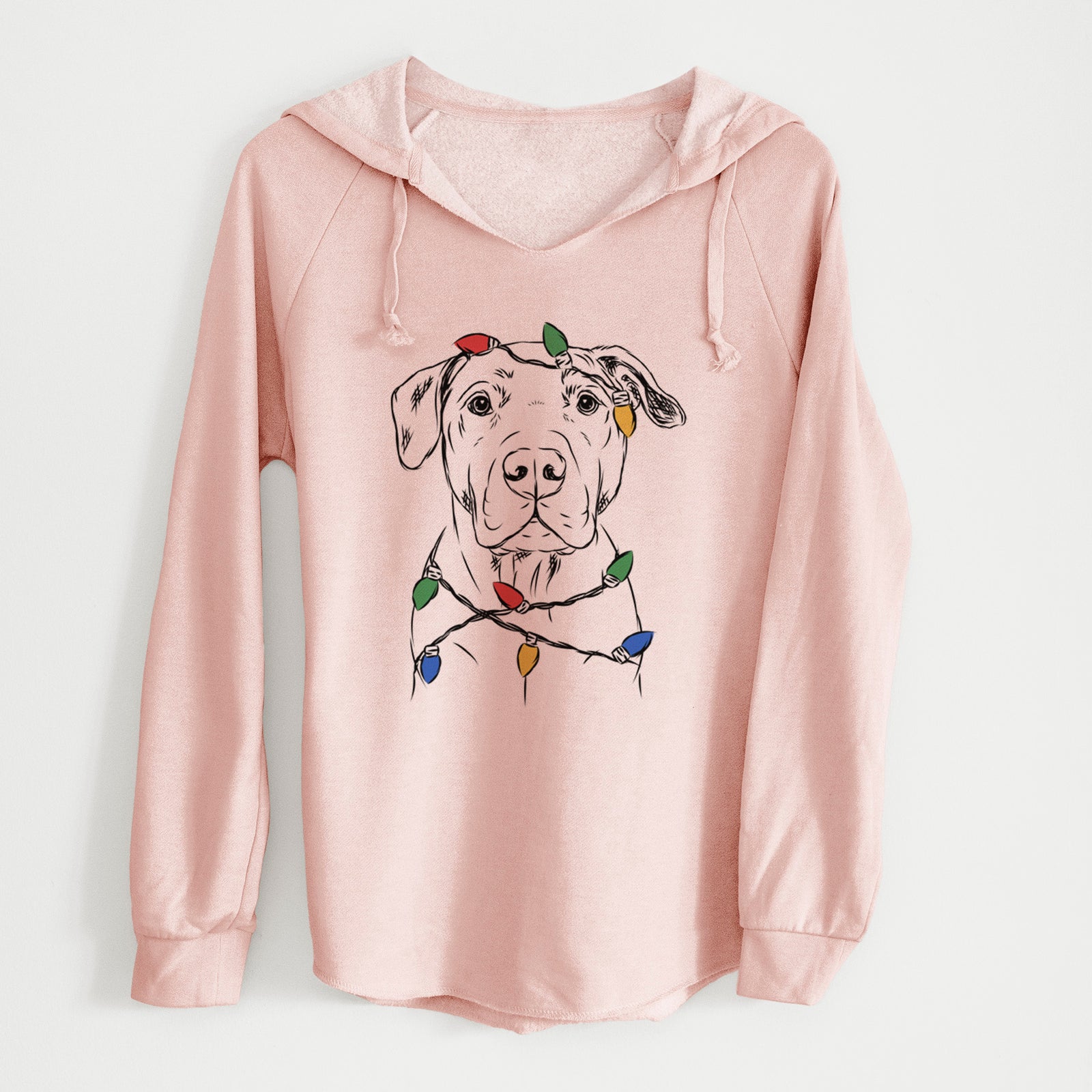 Christmas Lights Kadin the Pitbull - Cali Wave Hooded Sweatshirt
