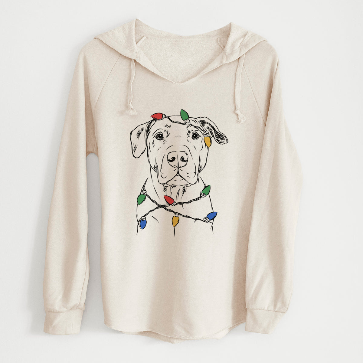 Christmas Lights Kadin the Pitbull - Cali Wave Hooded Sweatshirt