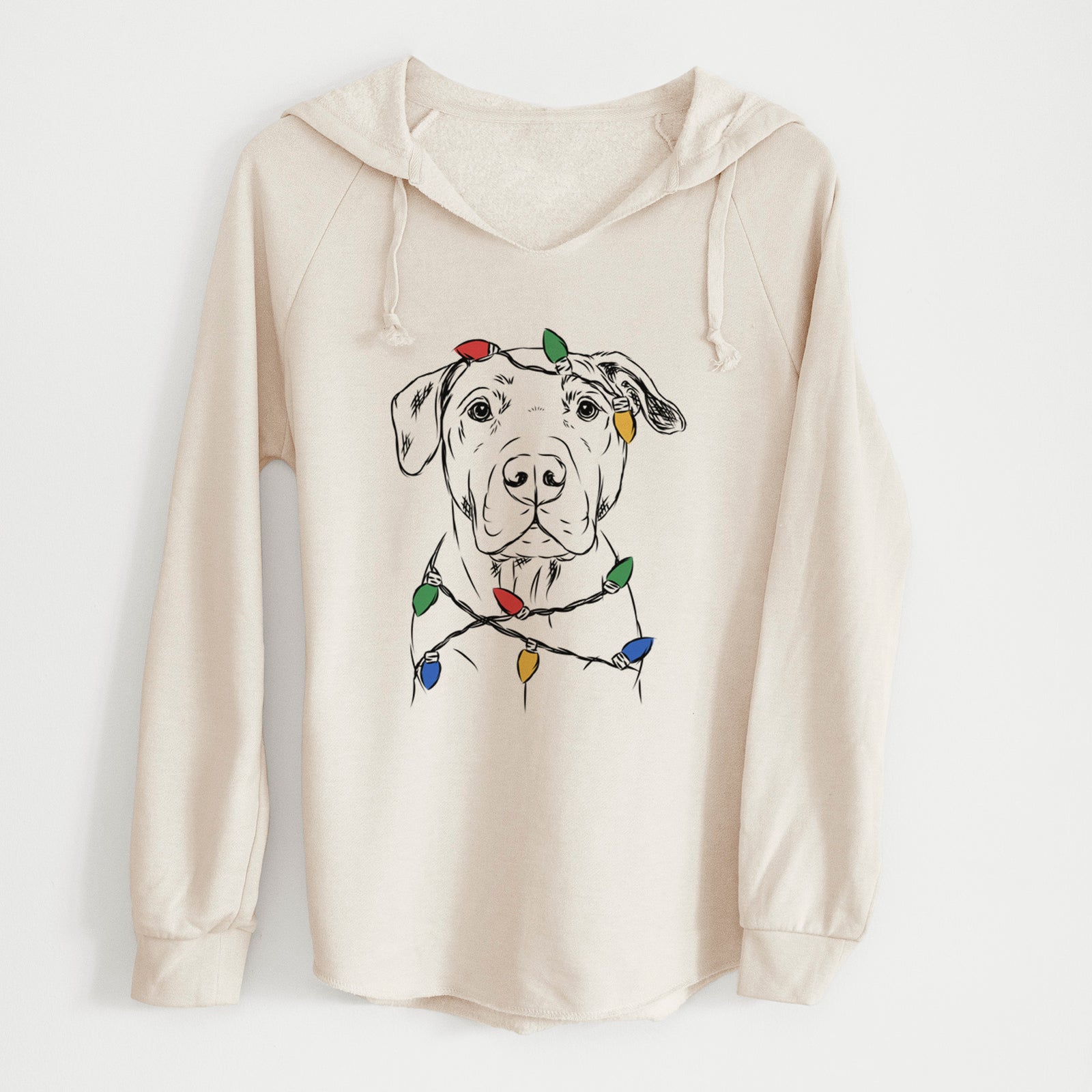 Christmas Lights Kadin the Pitbull - Cali Wave Hooded Sweatshirt