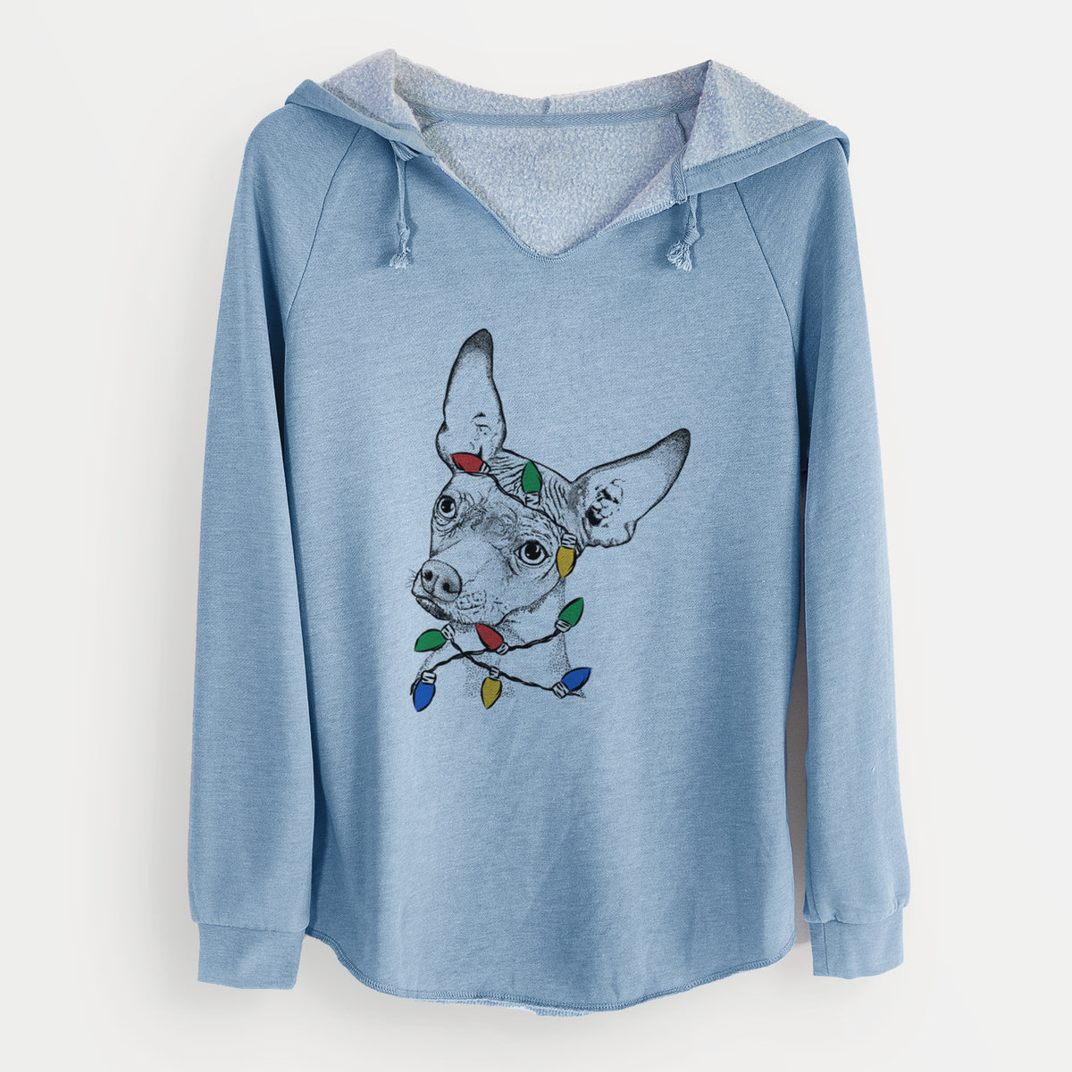 Christmas Lights Kahlo the Xoloitzcuintli - Cali Wave Hooded Sweatshirt