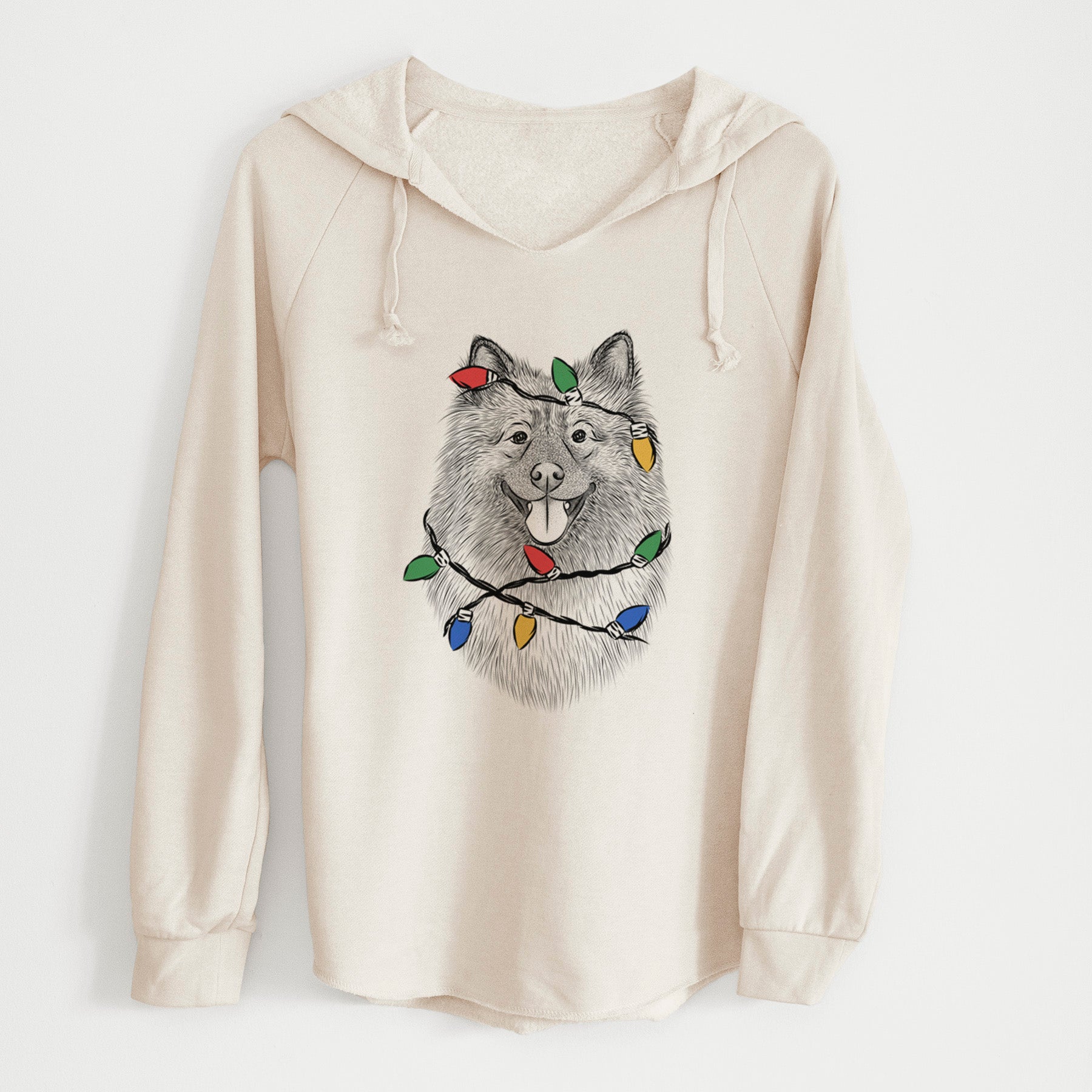 Christmas Lights Kai the Keeshond - Cali Wave Hooded Sweatshirt