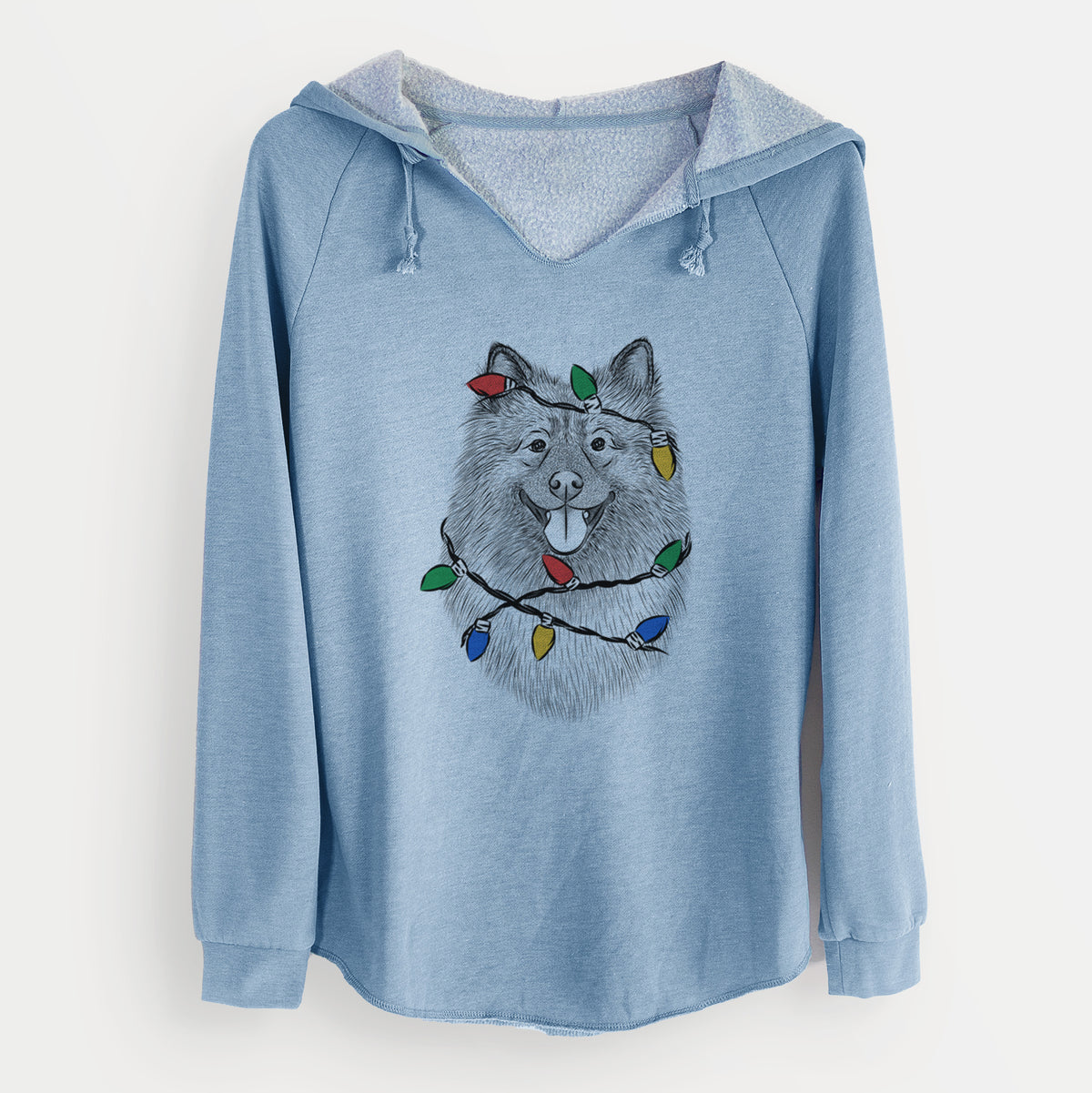 Christmas Lights Kai the Keeshond - Cali Wave Hooded Sweatshirt