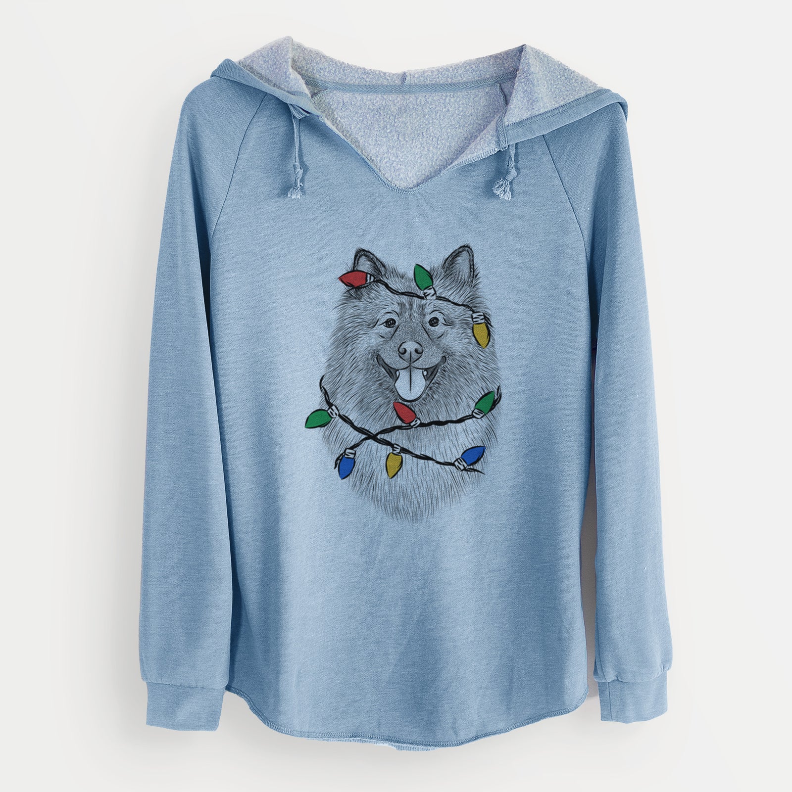 Christmas Lights Kai the Keeshond - Cali Wave Hooded Sweatshirt