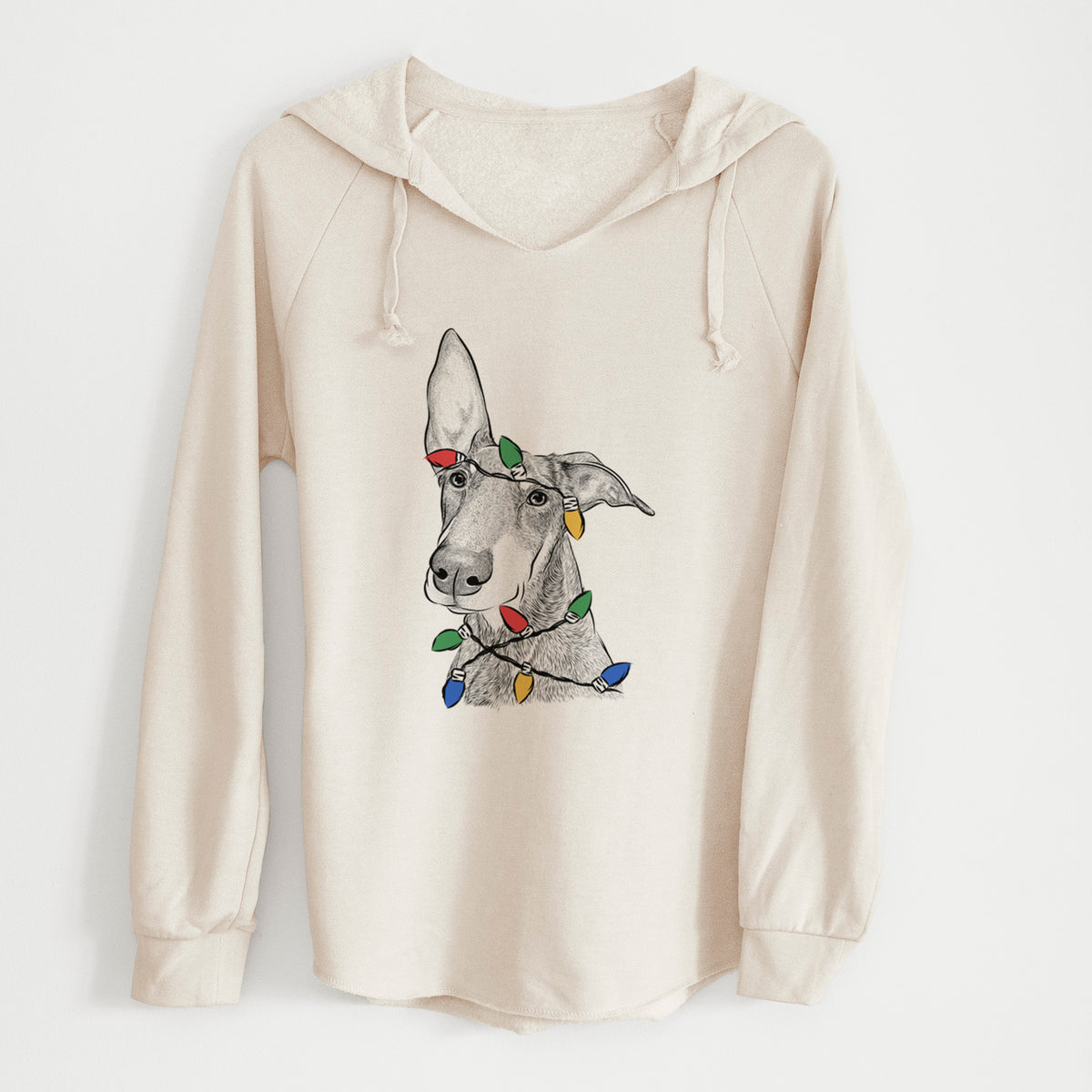 Christmas Lights Kain the Doberman Pinscher - Cali Wave Hooded Sweatshirt