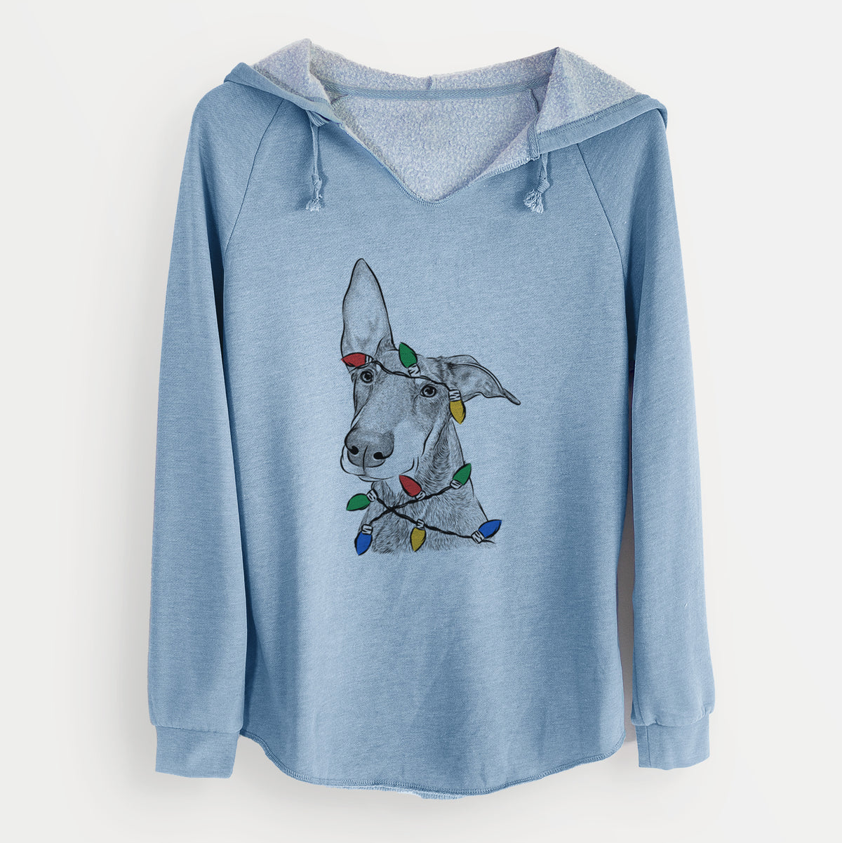 Christmas Lights Kain the Doberman Pinscher - Cali Wave Hooded Sweatshirt