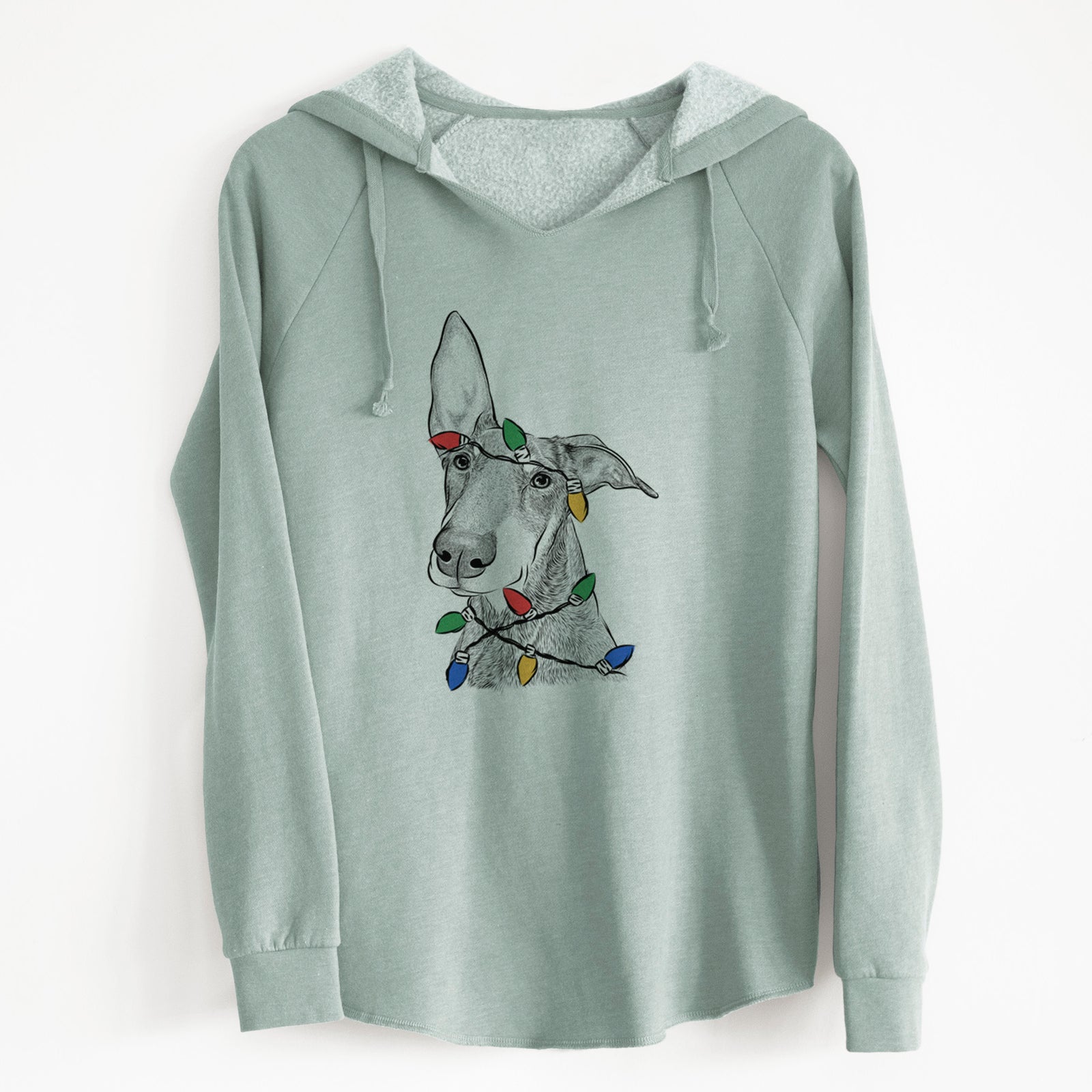 Christmas Lights Kain the Doberman Pinscher - Cali Wave Hooded Sweatshirt