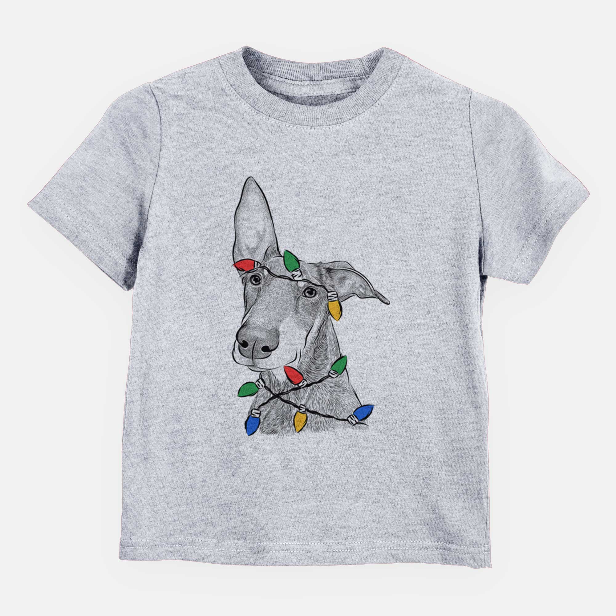 Christmas Lights Kain the Doberman Pinscher - Kids/Youth/Toddler Shirt