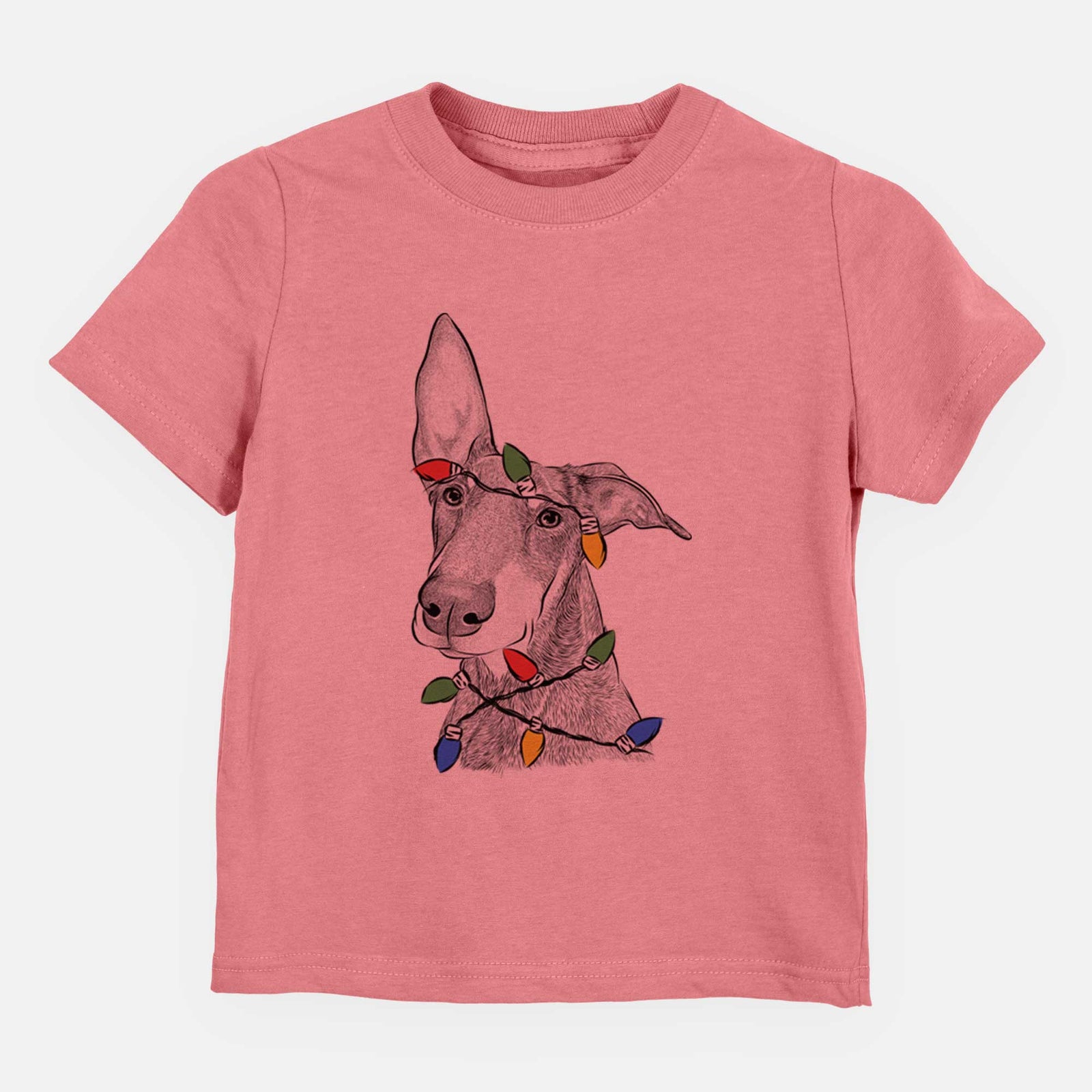 Christmas Lights Kain the Doberman Pinscher - Kids/Youth/Toddler Shirt