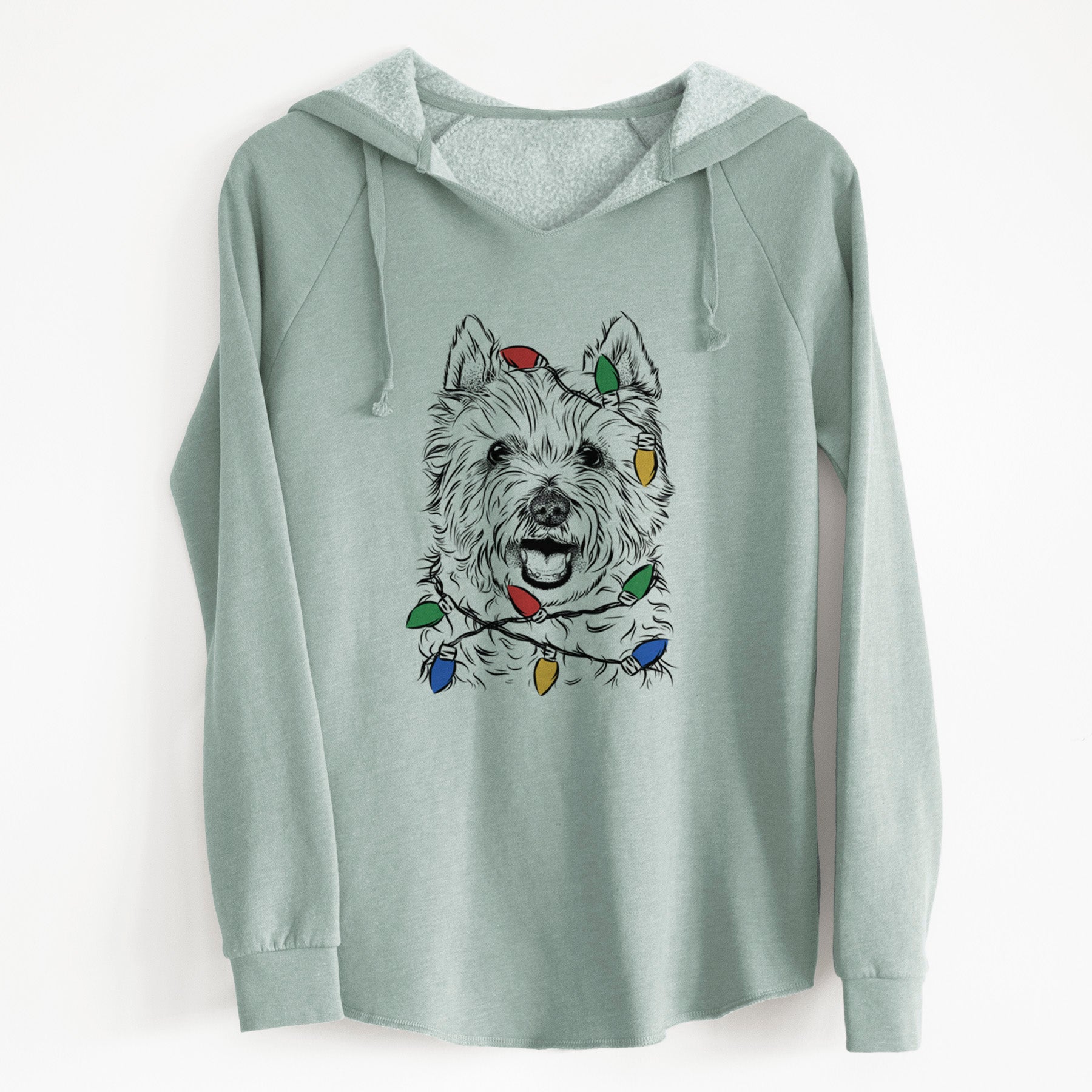 Christmas Lights Kami the West Highland Terrier - Cali Wave Hooded Sweatshirt