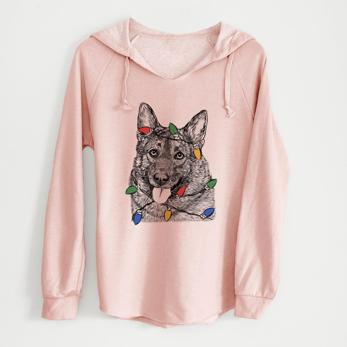 Christmas Lights Kasia the Norwegian Elkhound - Cali Wave Hooded Sweatshirt