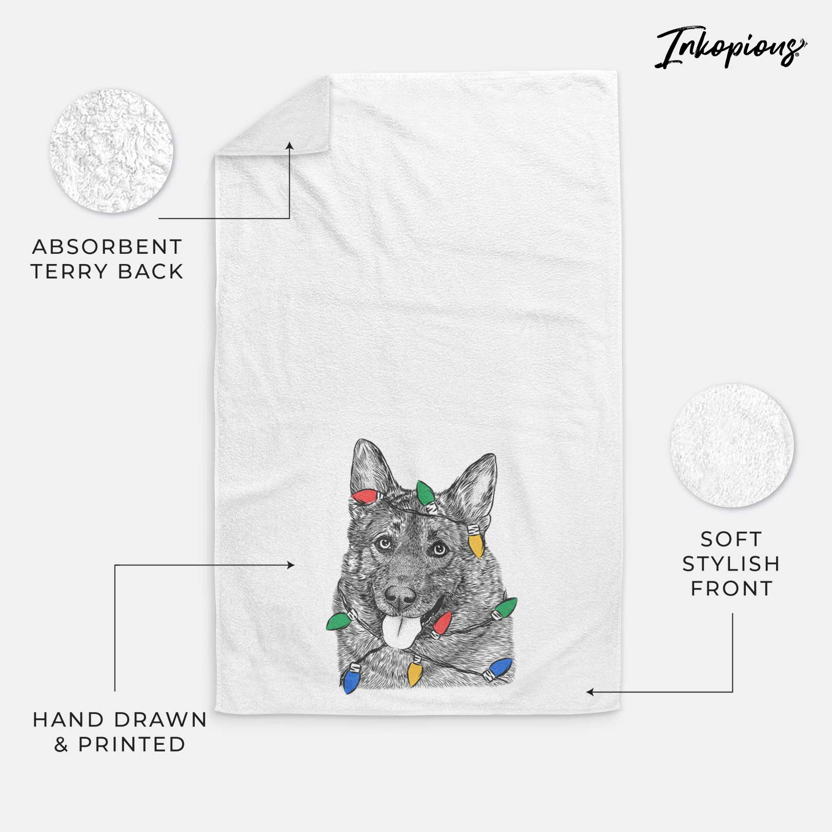 Kasia the Norwegian Elkhound Decorative Hand Towel