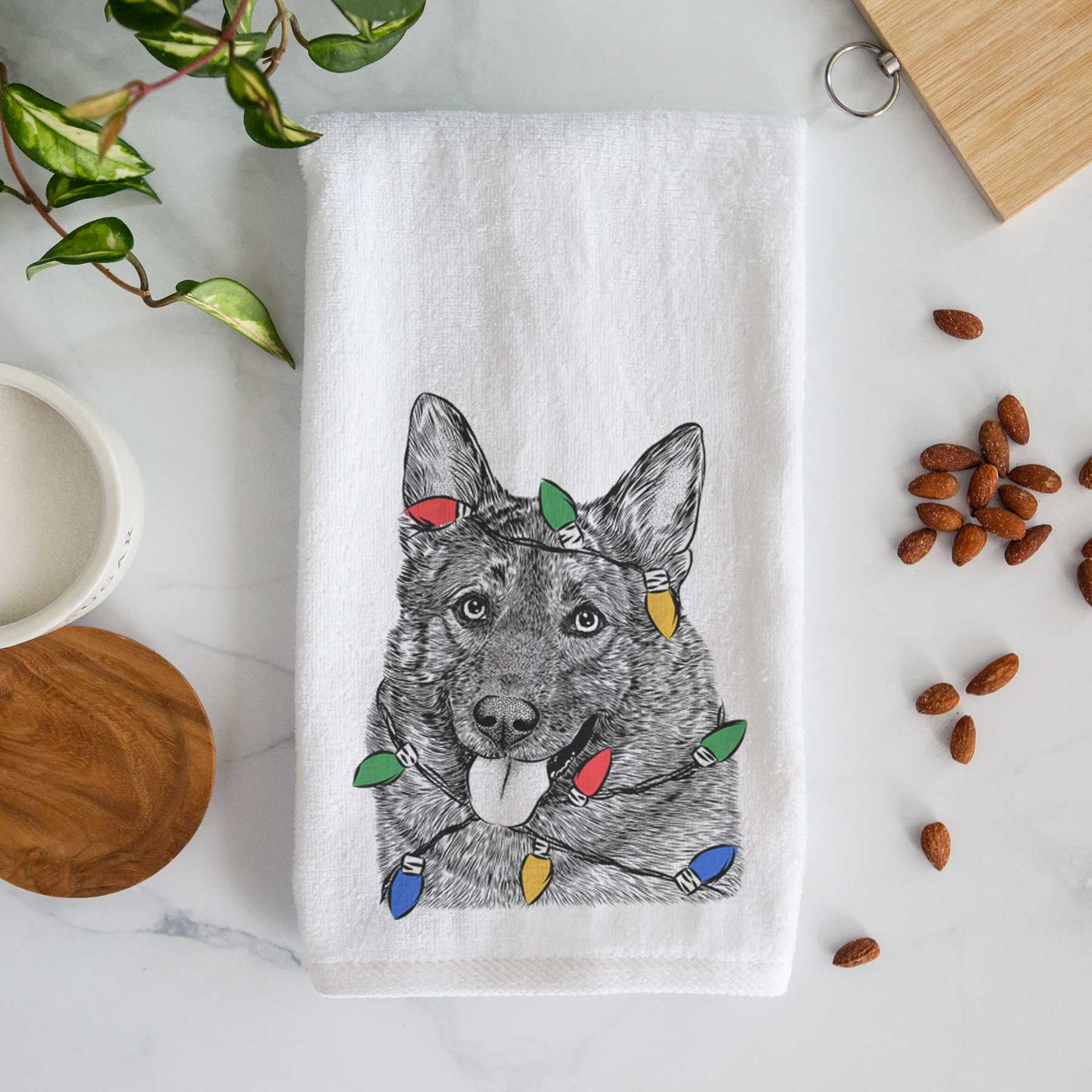 Kasia the Norwegian Elkhound Decorative Hand Towel