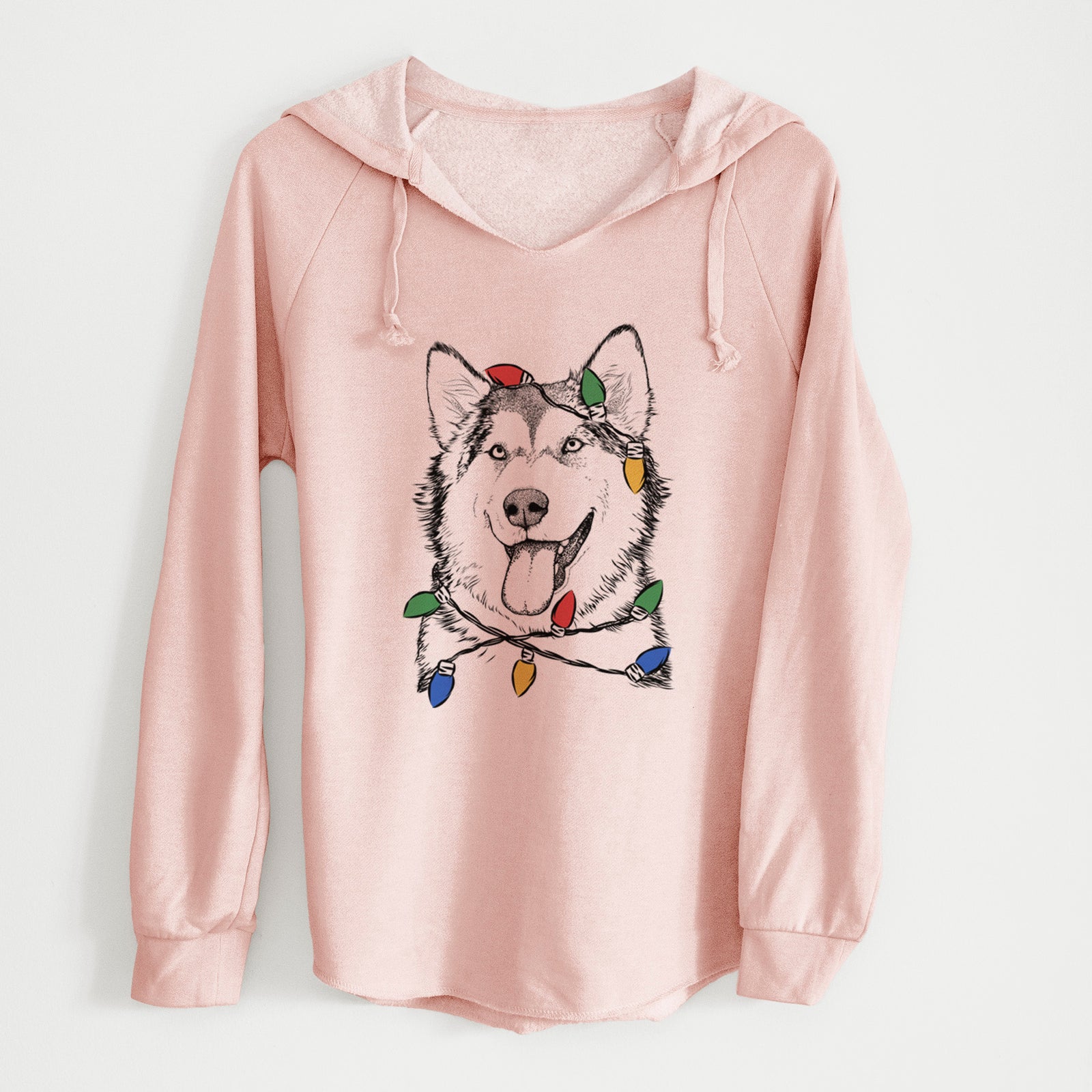 Christmas Lights Kaskae the Alaskan Malamute - Cali Wave Hooded Sweatshirt