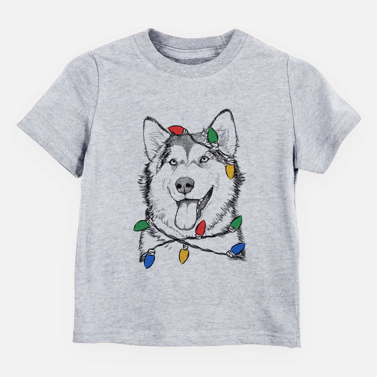 Christmas Lights Kaskae the Alaskan Malamute - Kids/Youth/Toddler Shirt