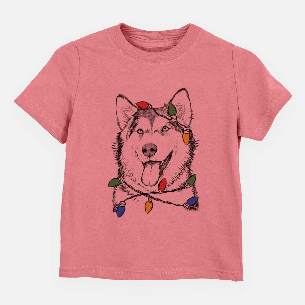 Christmas Lights Kaskae the Alaskan Malamute - Kids/Youth/Toddler Shirt
