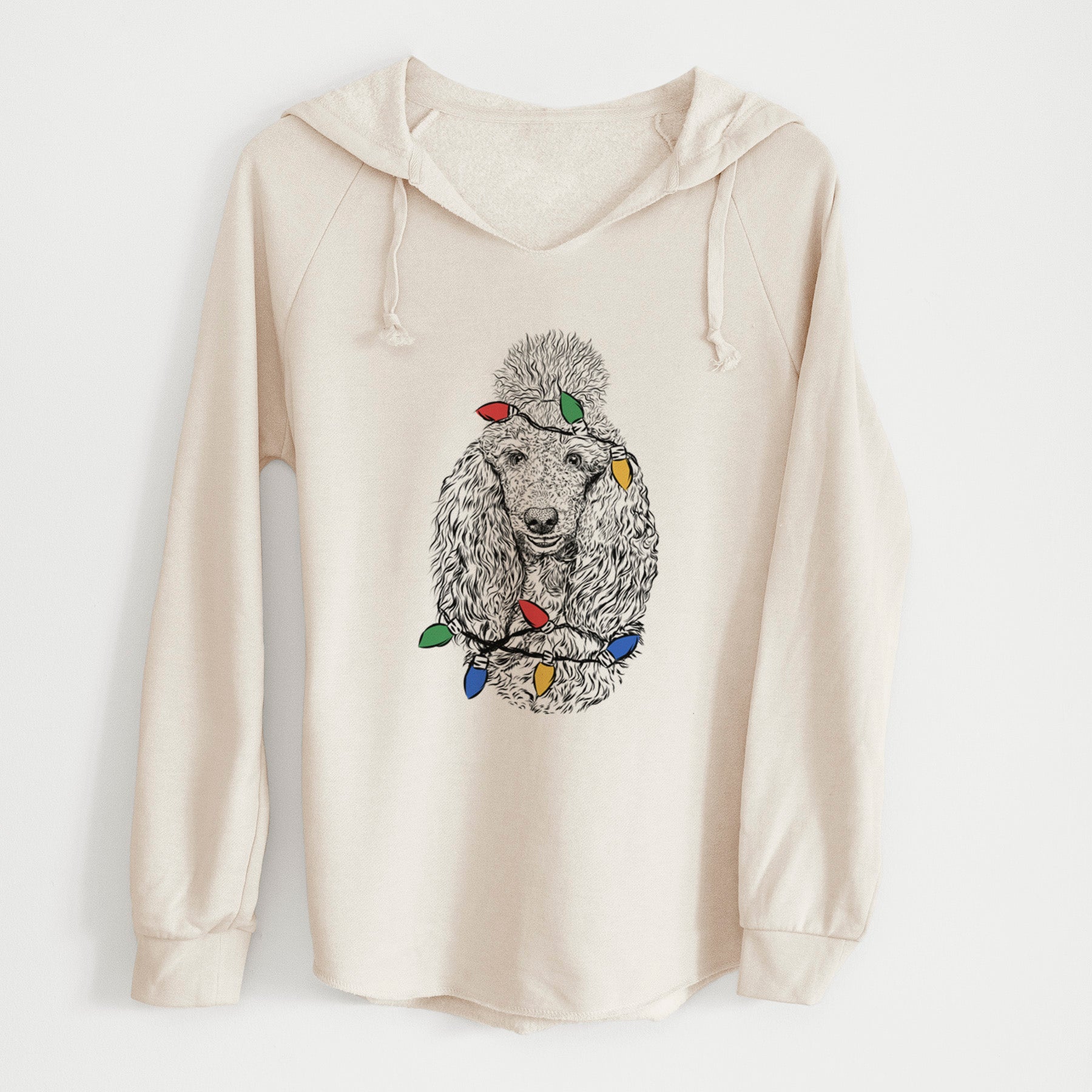 Christmas Lights Kenna the Standard Poodle - Cali Wave Hooded Sweatshirt