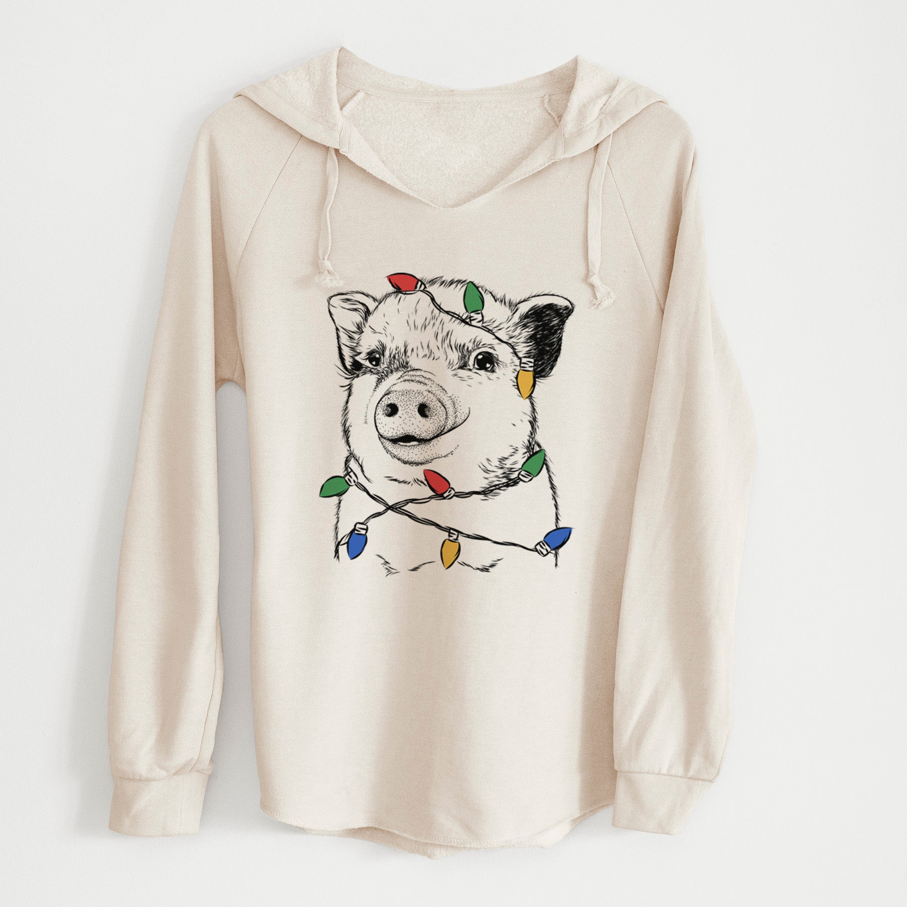 Christmas Lights Kevin the Spotted Pig - Cali Wave Hooded Sweatshirt