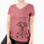 Christmas Lights KiaOra the Pitbull Mix - Women's V-neck Shirt