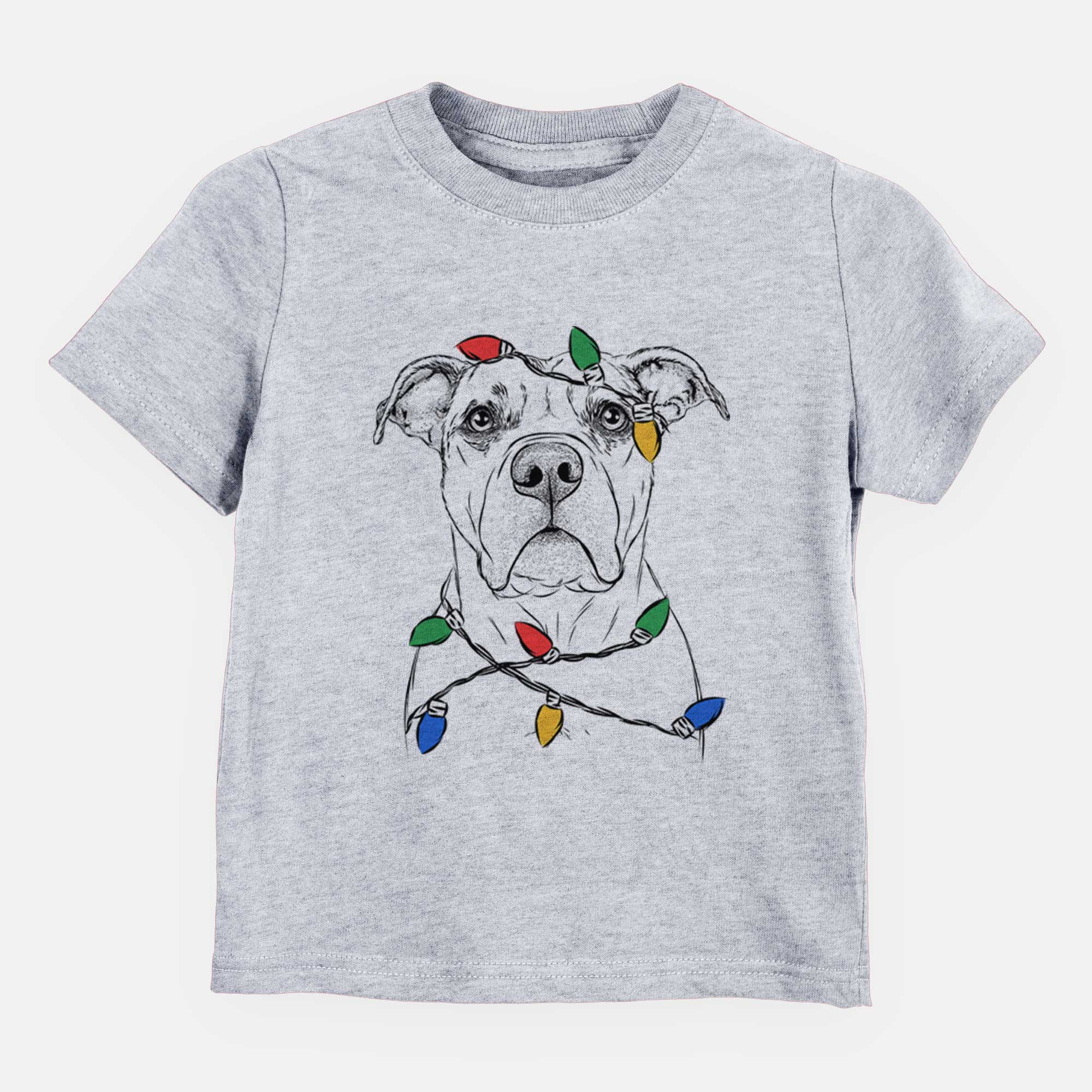 Christmas Lights KiaOra the Pitbull Mix - Kids/Youth/Toddler Shirt