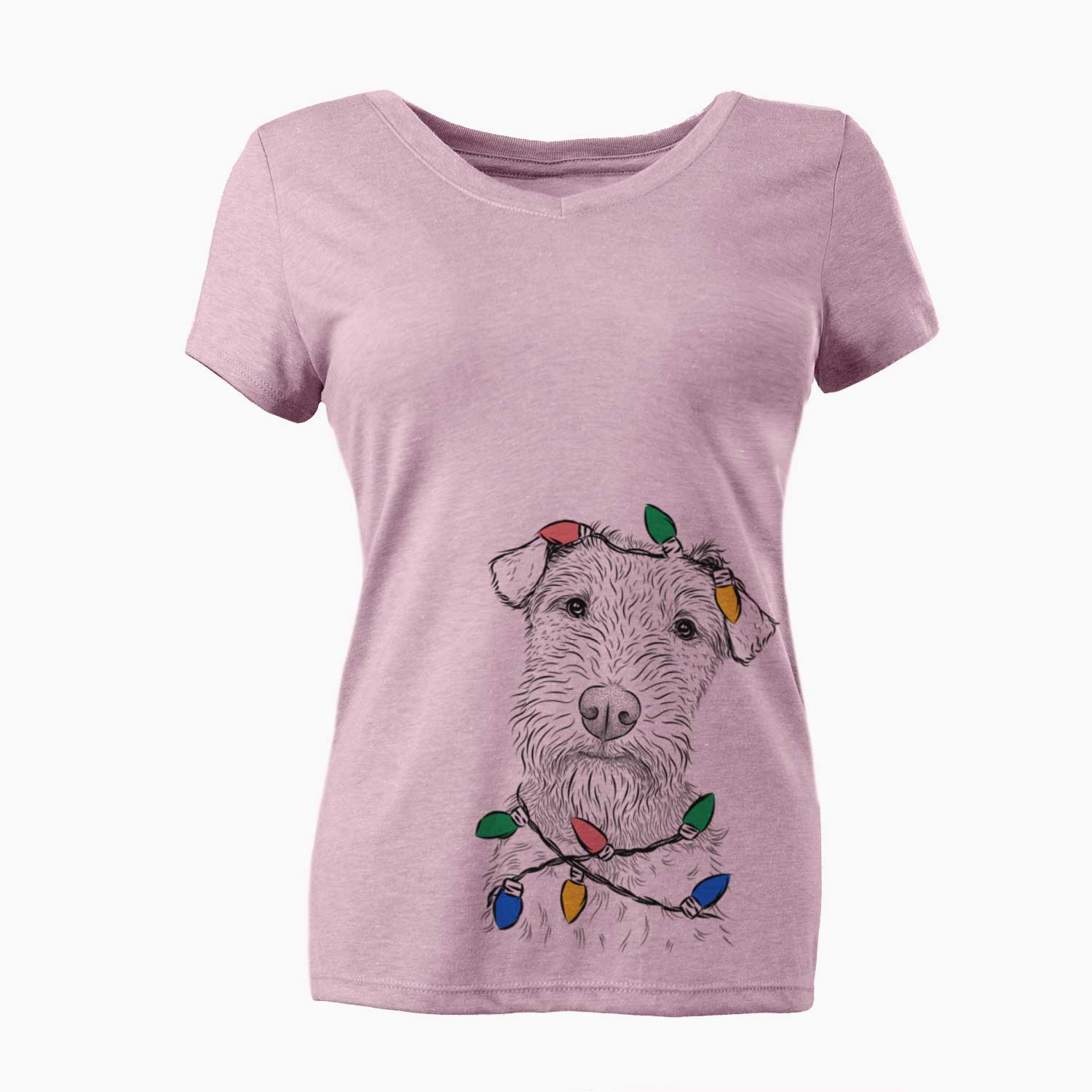 Christmas Lights Kiara the Welsh Terrier - Women's V-neck Shirt