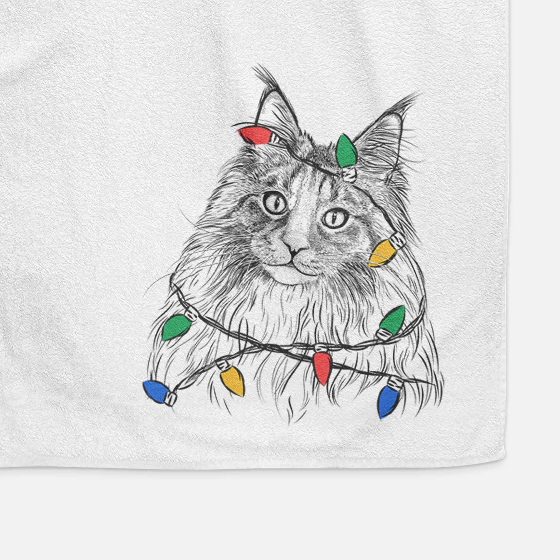 Kiki the Maine Coon Cat Decorative Hand Towel