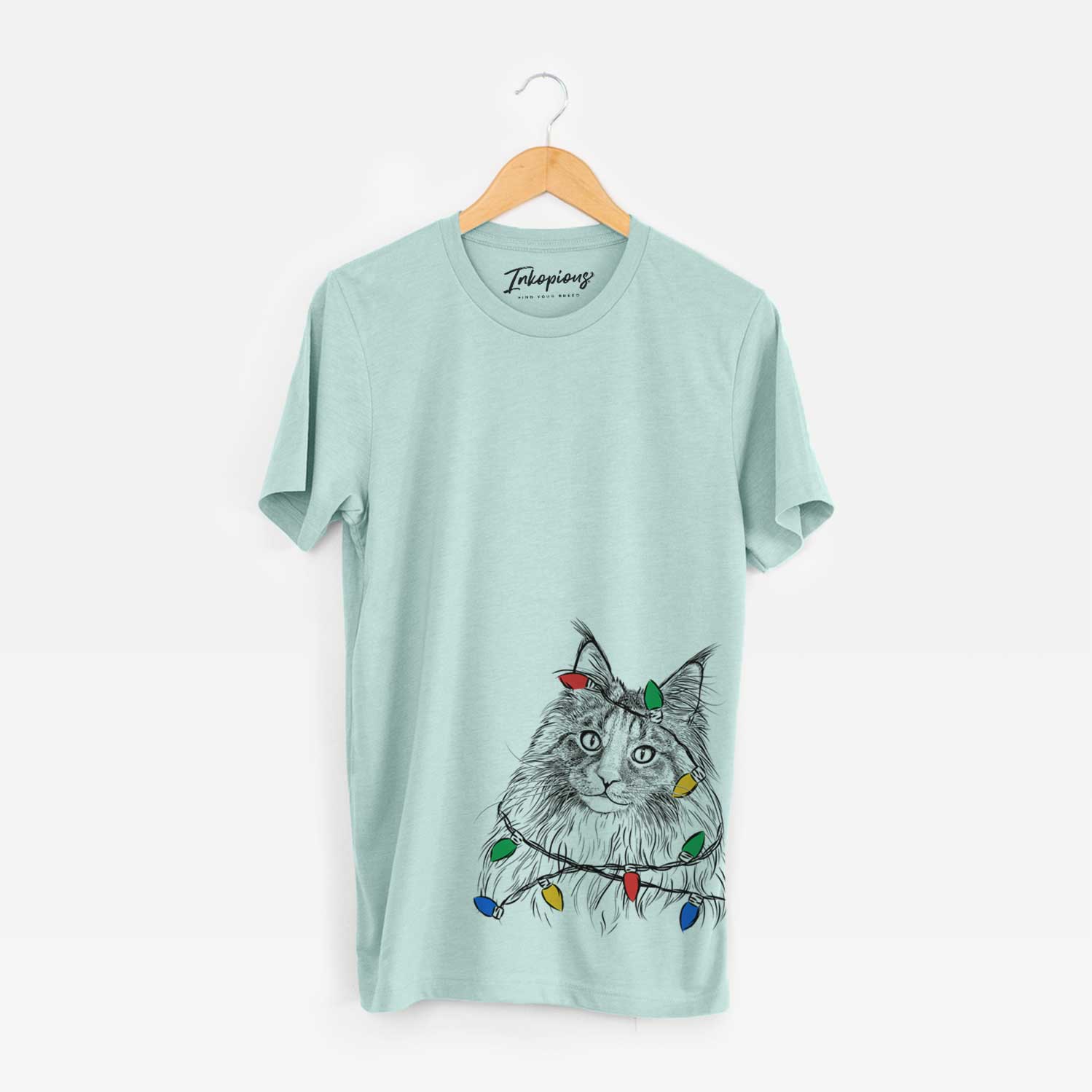 Christmas Lights Kiki the Maine Coon Cat - Unisex Crewneck