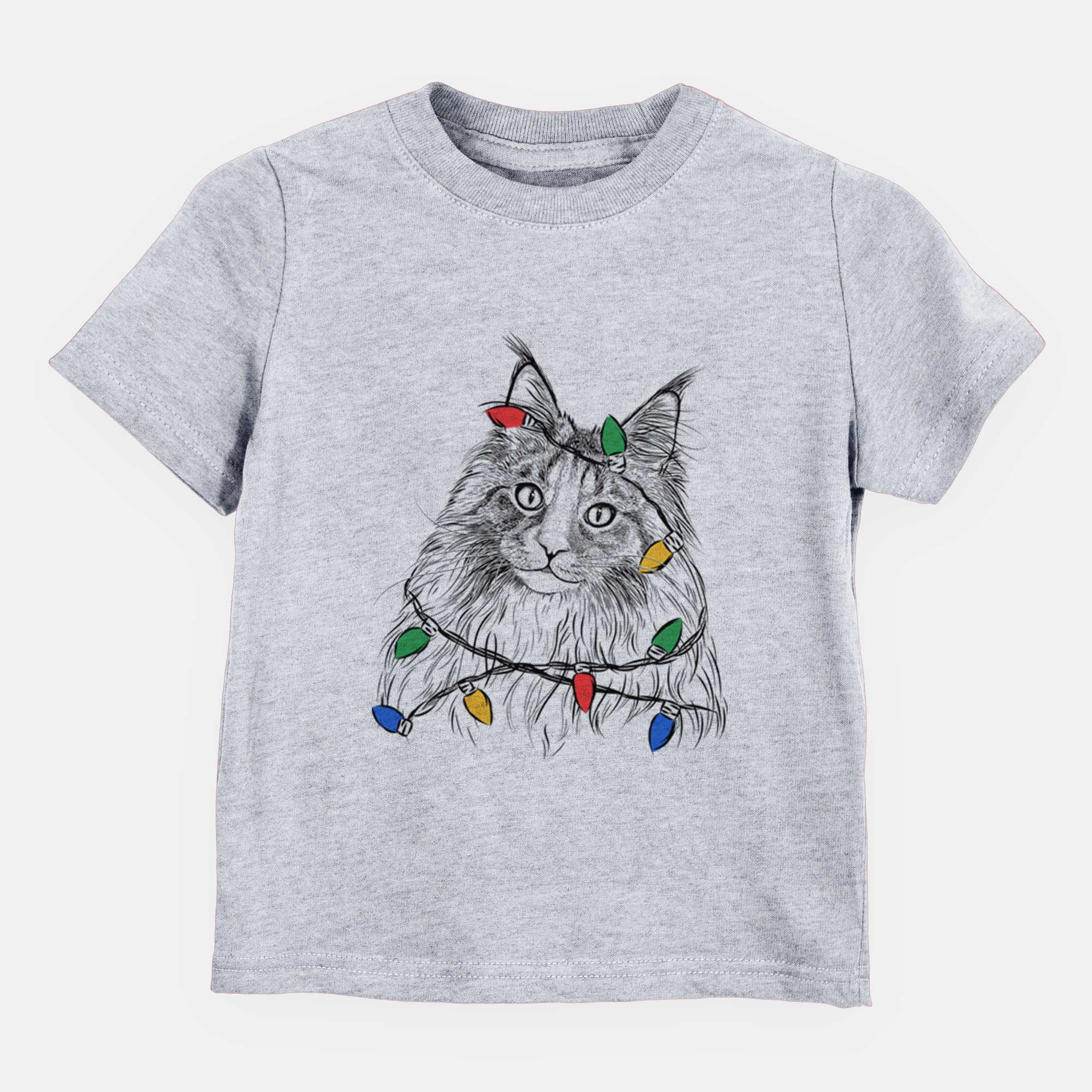 Christmas Lights Kiki the Maine Coon Cat - Kids/Youth/Toddler Shirt