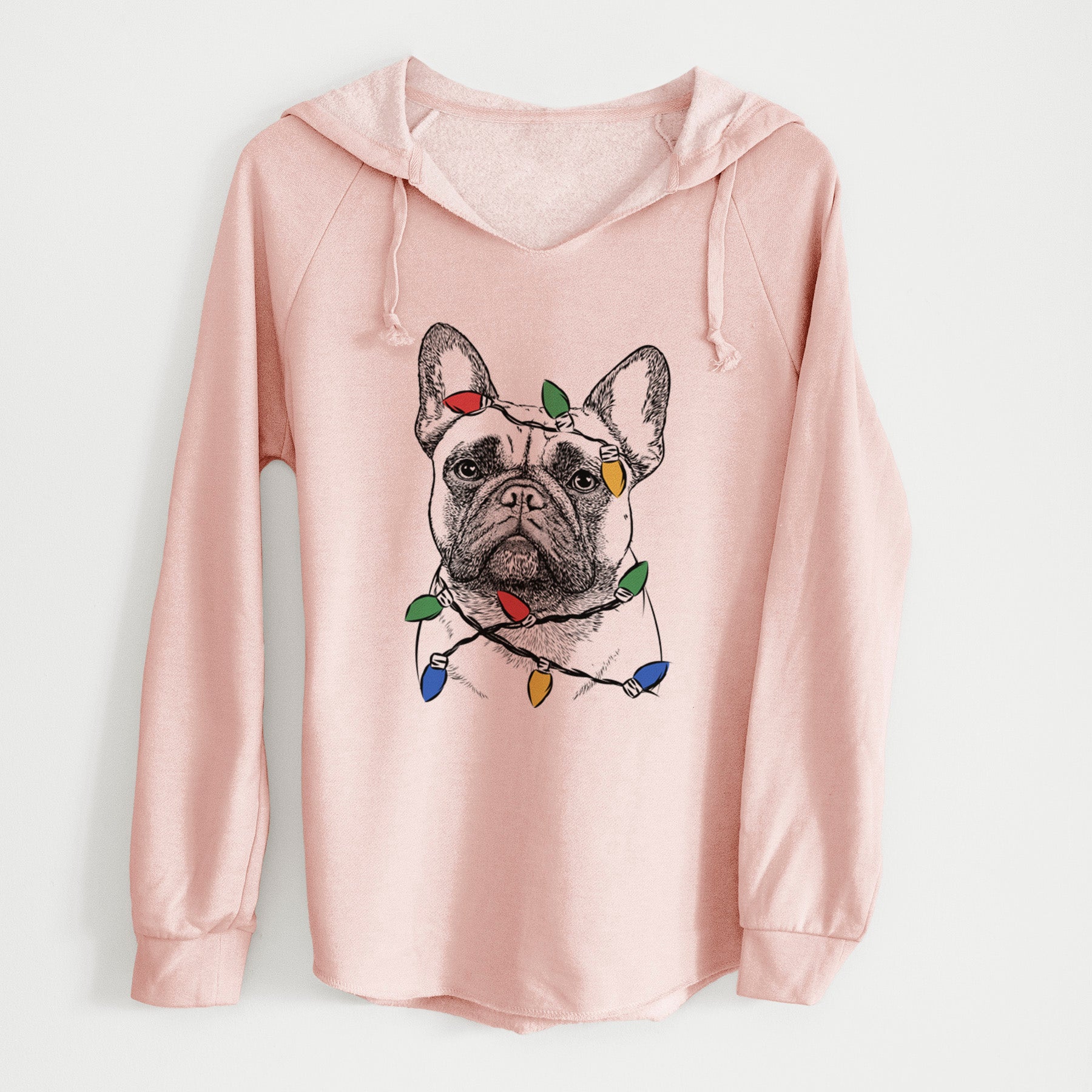 Christmas Lights Kingsleigh the French Bulldog - Cali Wave Hooded Sweatshirt