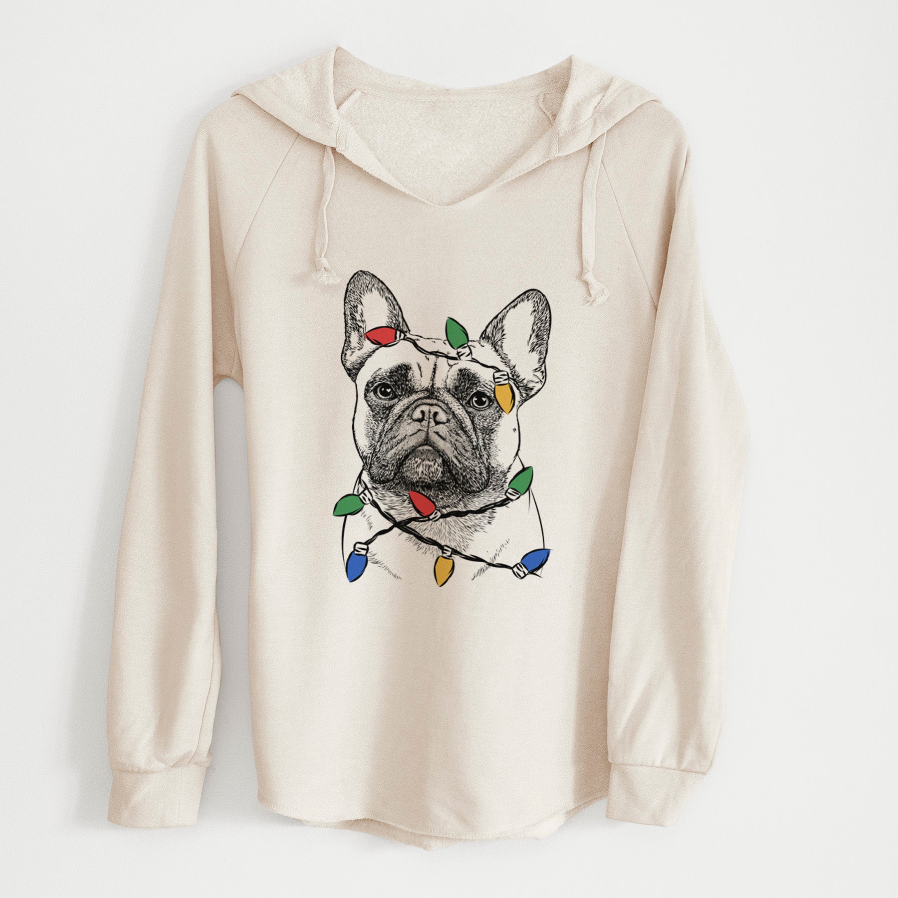 Christmas Lights Kingsleigh the French Bulldog - Cali Wave Hooded Sweatshirt