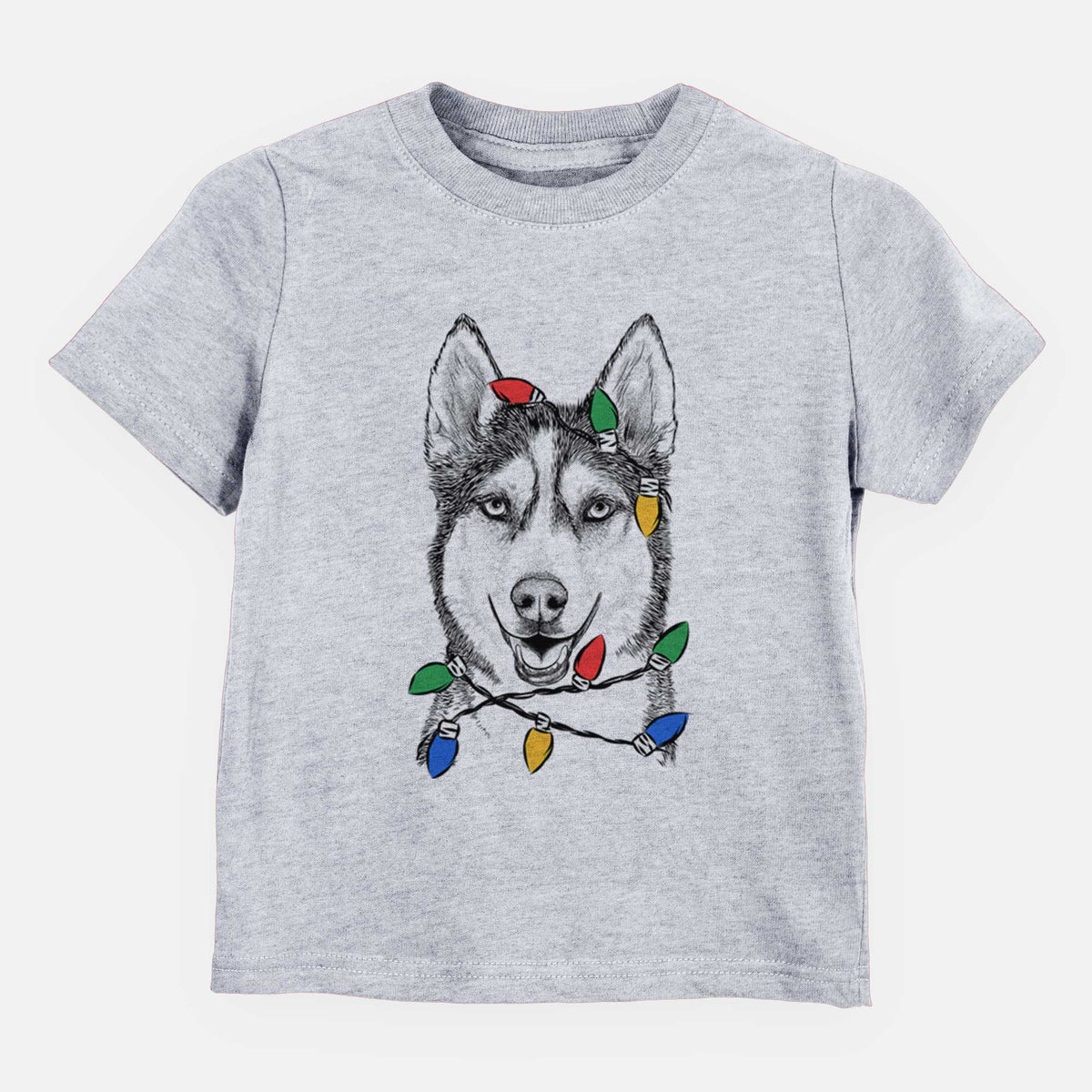 Christmas Lights Kira the Siberian Husky - Kids/Youth/Toddler Shirt