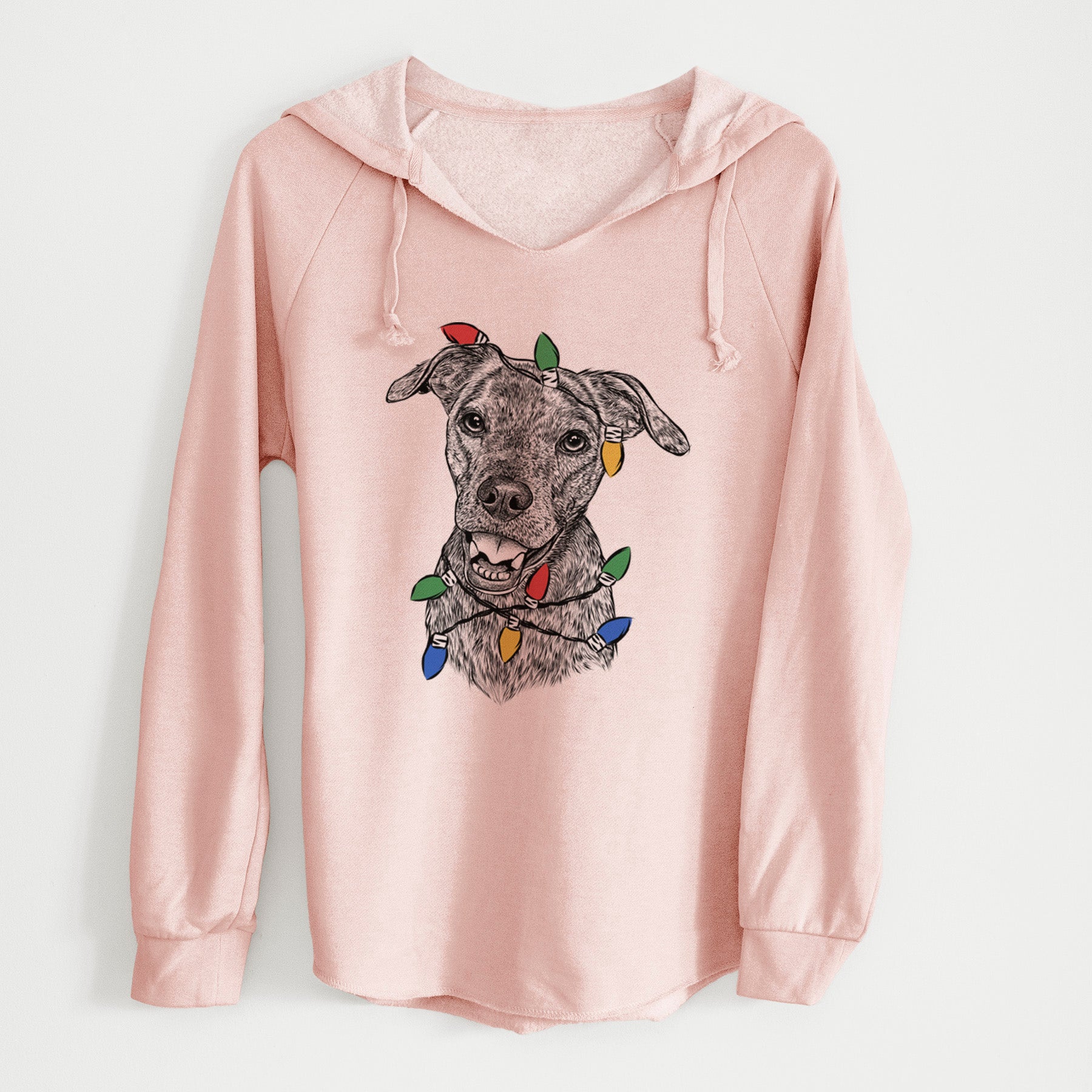 Christmas Lights Kirby the Mountain Cur Mix - Cali Wave Hooded Sweatshirt