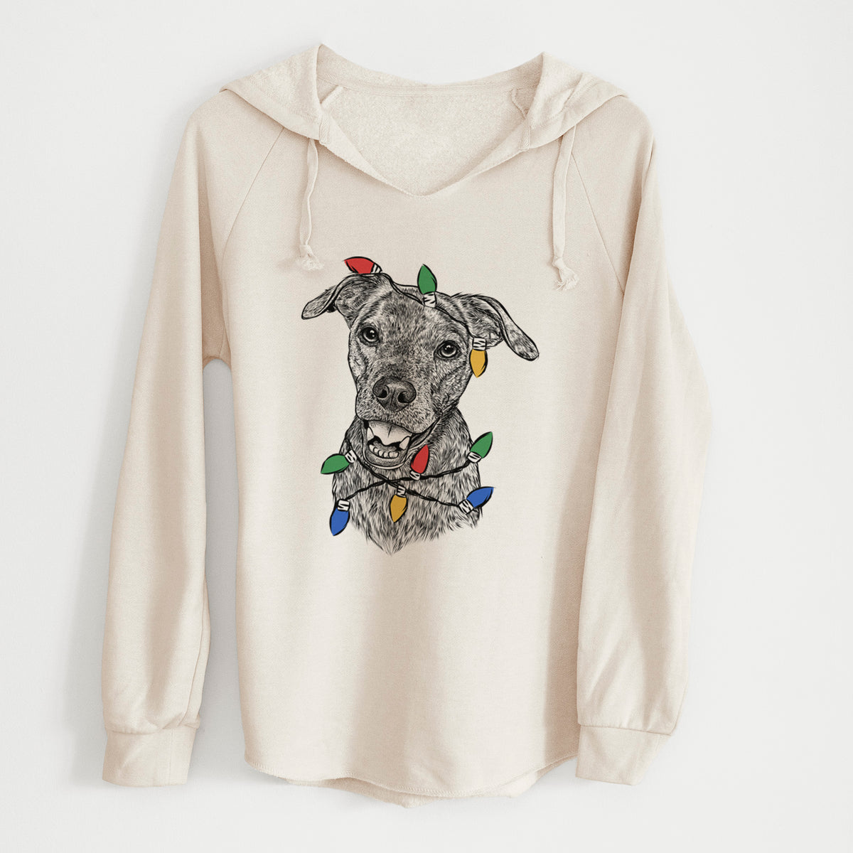 Christmas Lights Kirby the Mountain Cur Mix - Cali Wave Hooded Sweatshirt