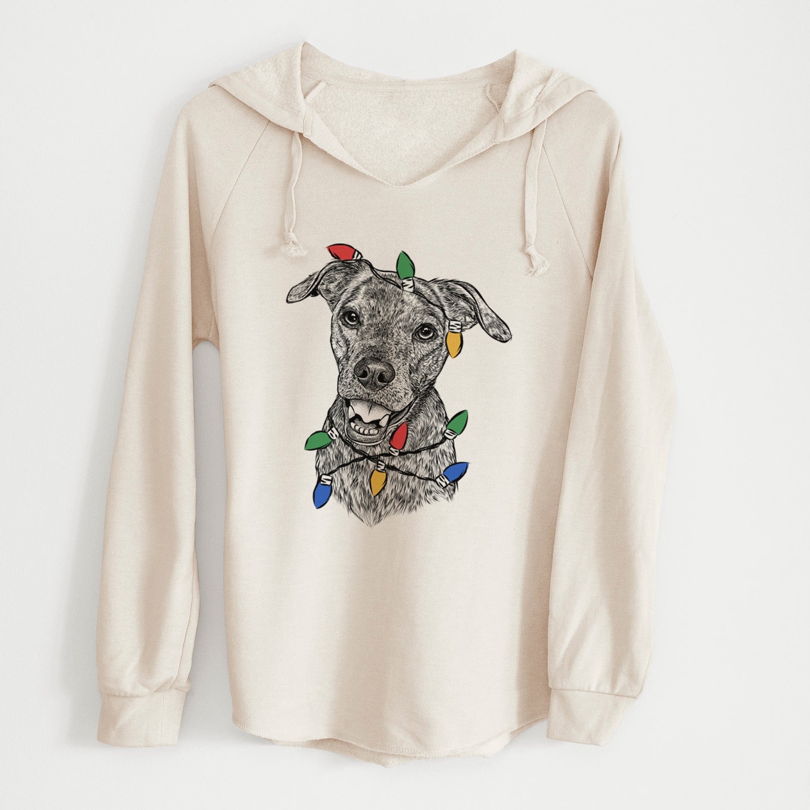 Christmas Lights Kirby the Mountain Cur Mix - Cali Wave Hooded Sweatshirt
