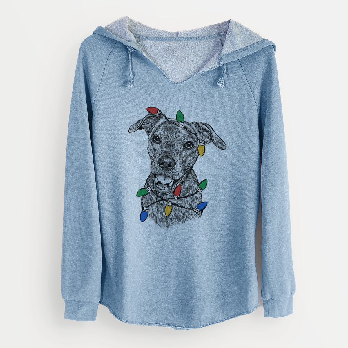 Christmas Lights Kirby the Mountain Cur Mix - Cali Wave Hooded Sweatshirt